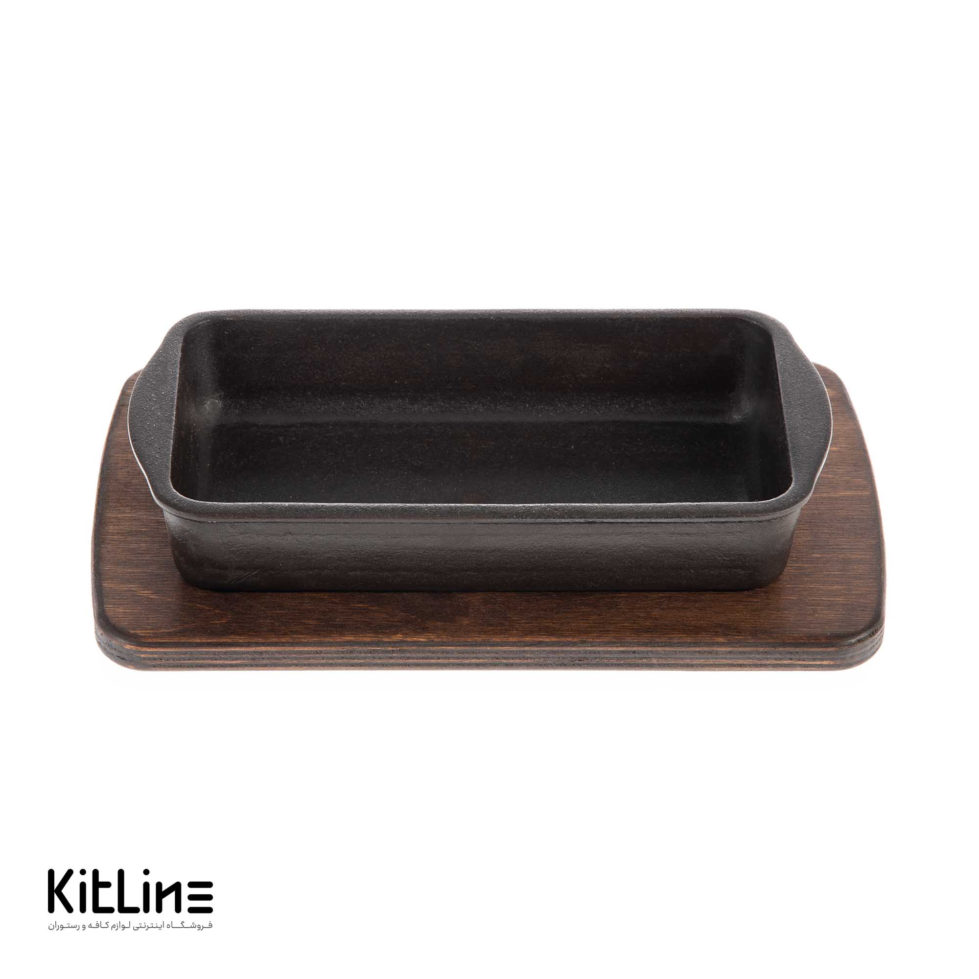 ظرف چدنی مستطیلی ۱۲×۲۴ سانتیمتری به همراه زیره چوبی - تصویر 3