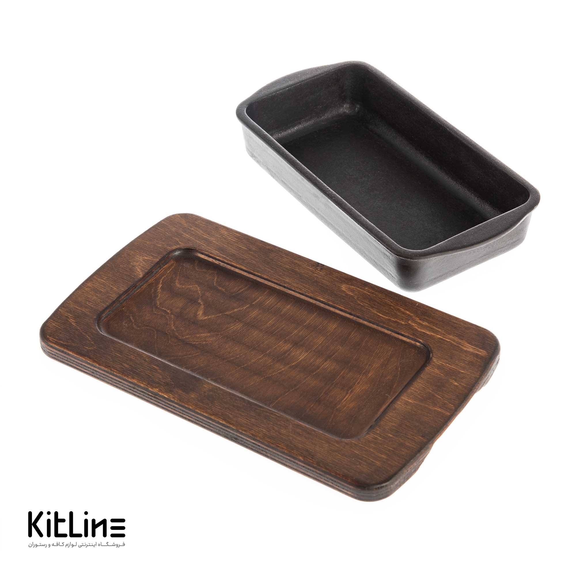 ظرف چدنی مستطیلی ۱۲×۲۴ سانتیمتری به همراه زیره چوبی - تصویر 6