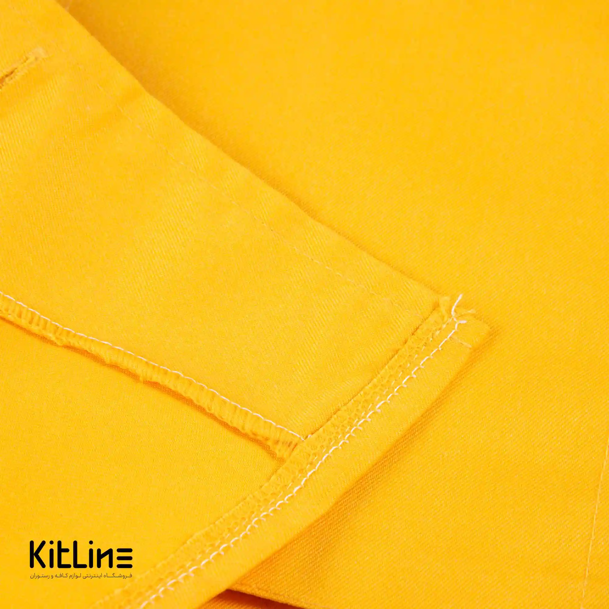 روپوش سرآشپز آستین بلند زرد جيب دار تک فرم - تصویر 4