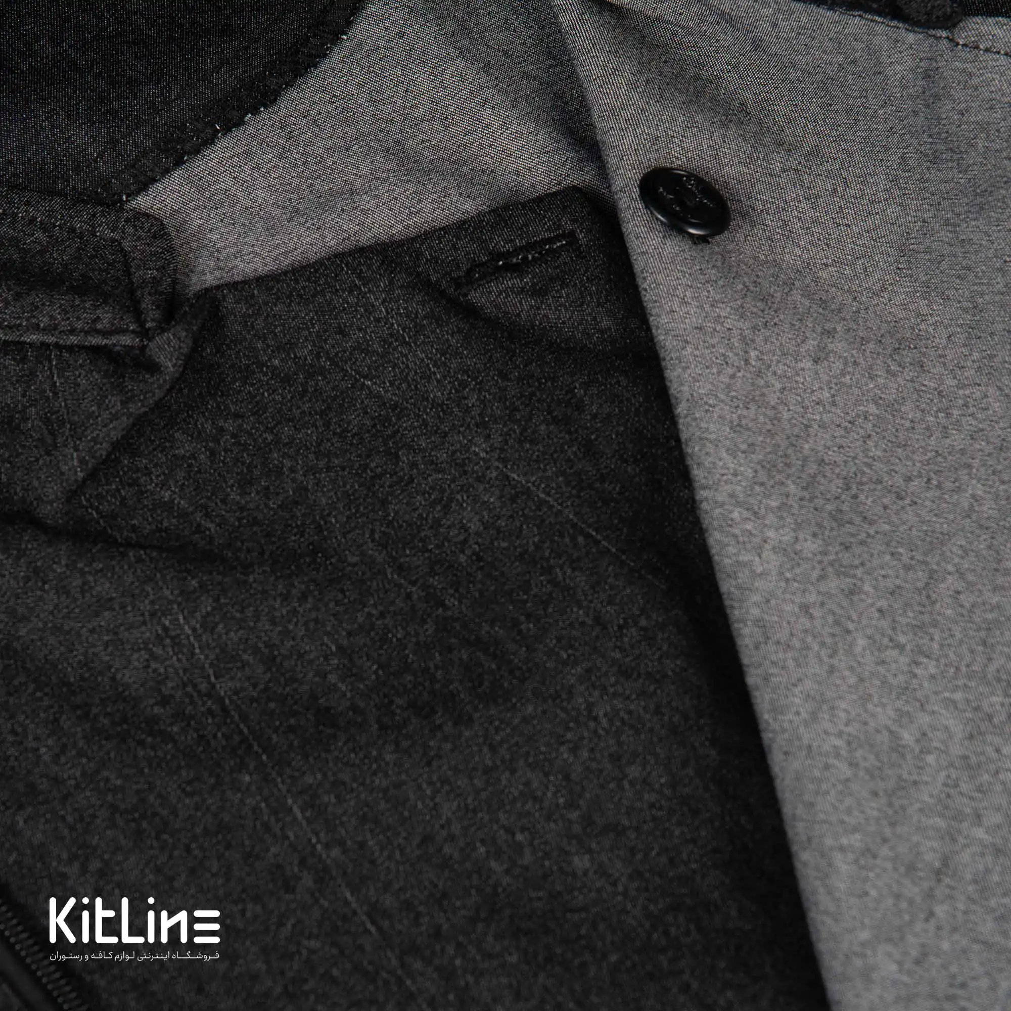 روپوش زیپی آستین کوتاه جين مشکی پوشاکو - تصویر 3