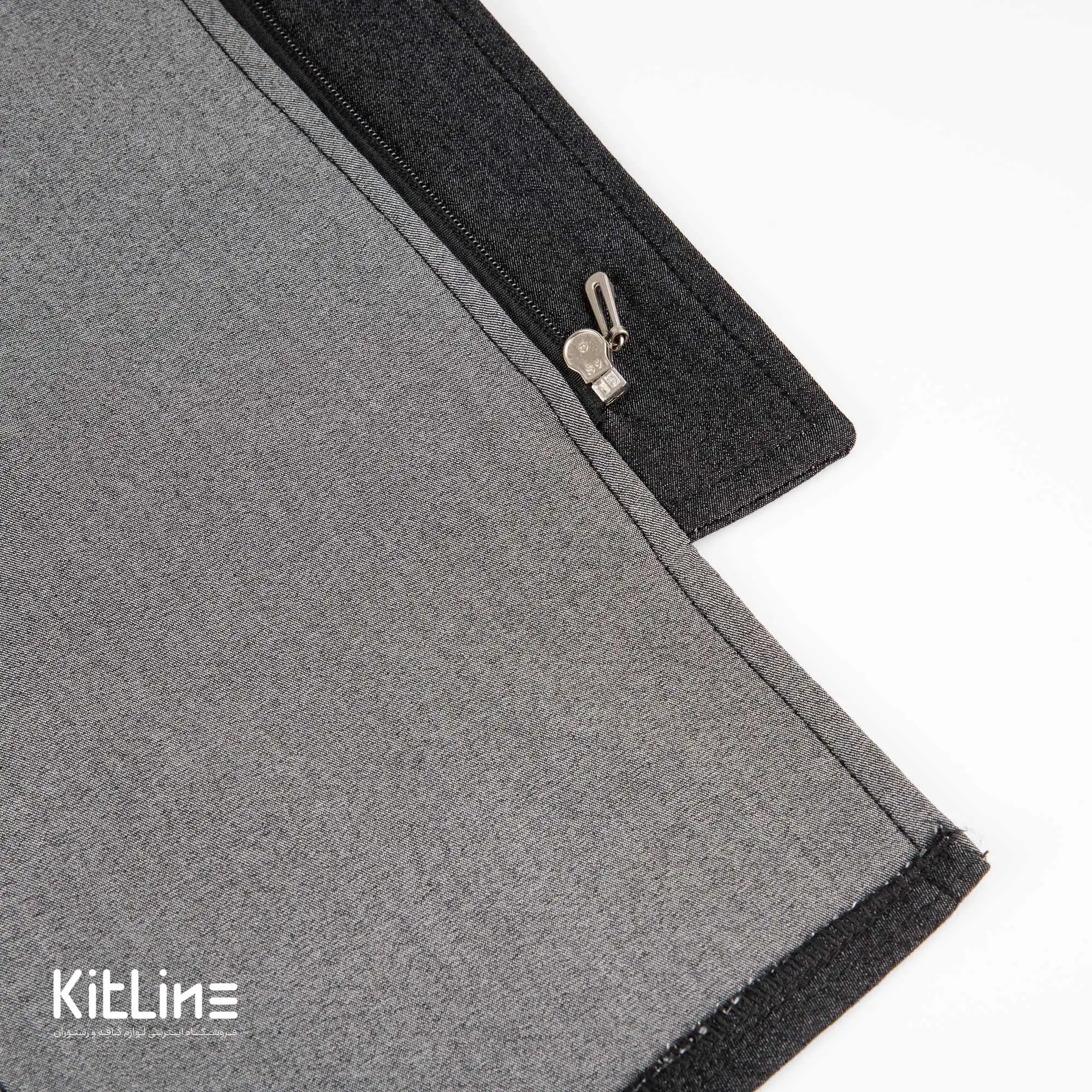 روپوش زیپی آستین کوتاه جين مشکی پوشاکو - تصویر 5