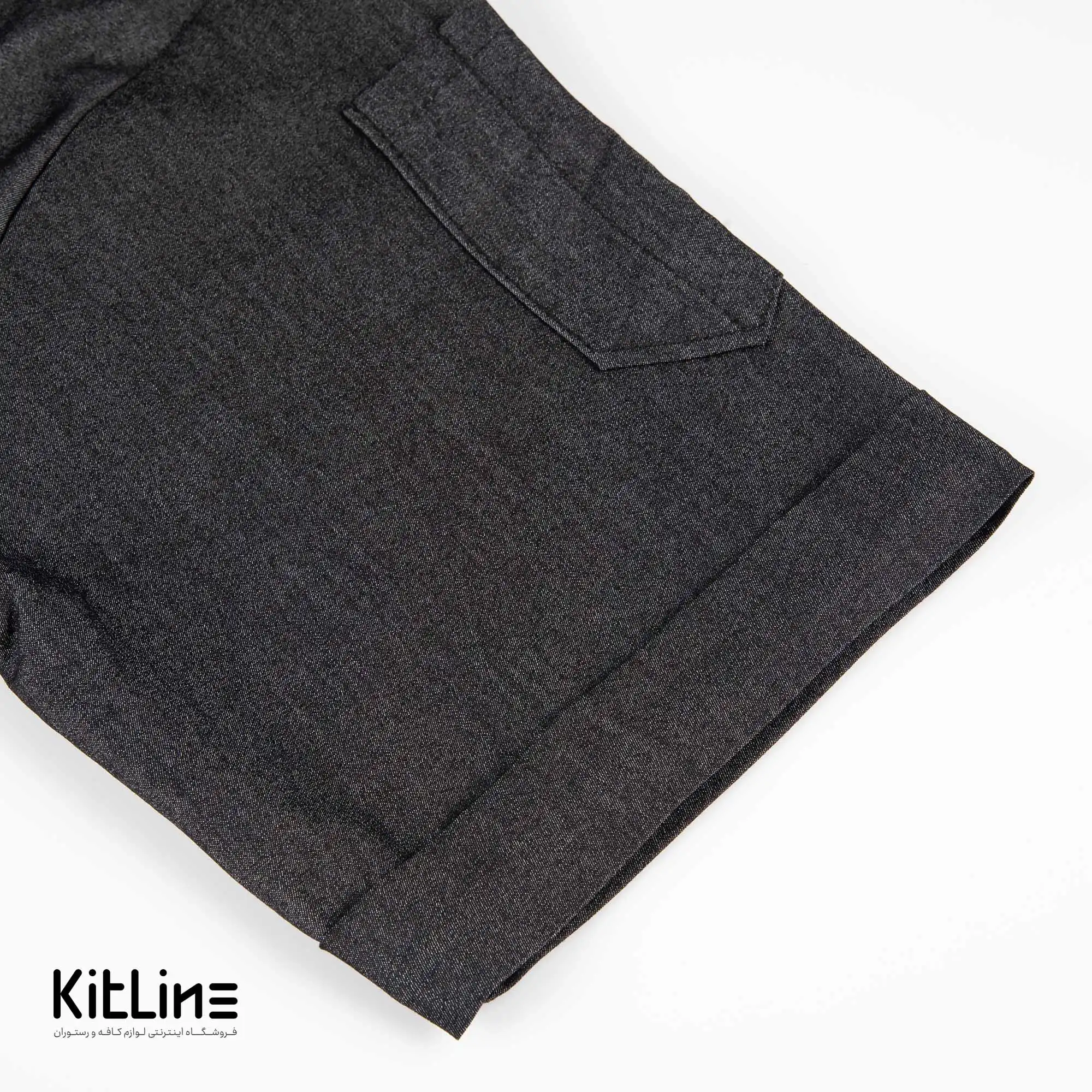 روپوش زیپی آستین کوتاه جين مشکی پوشاکو - تصویر 4