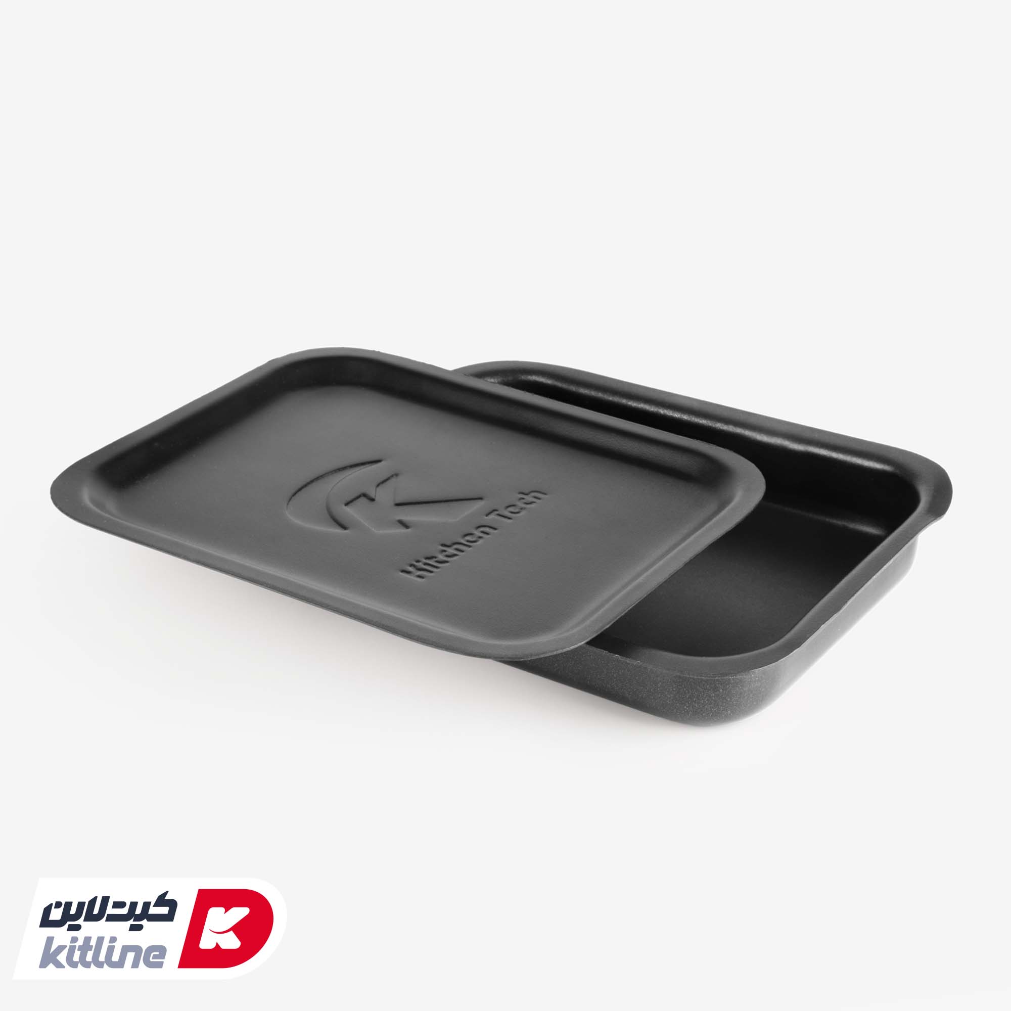 قالب پیتزا آمریکایی آلومینیومی مستطیلی ۲۴x۱۸ سانتیمتری همراه با درب کیچن تک - تصویر 3