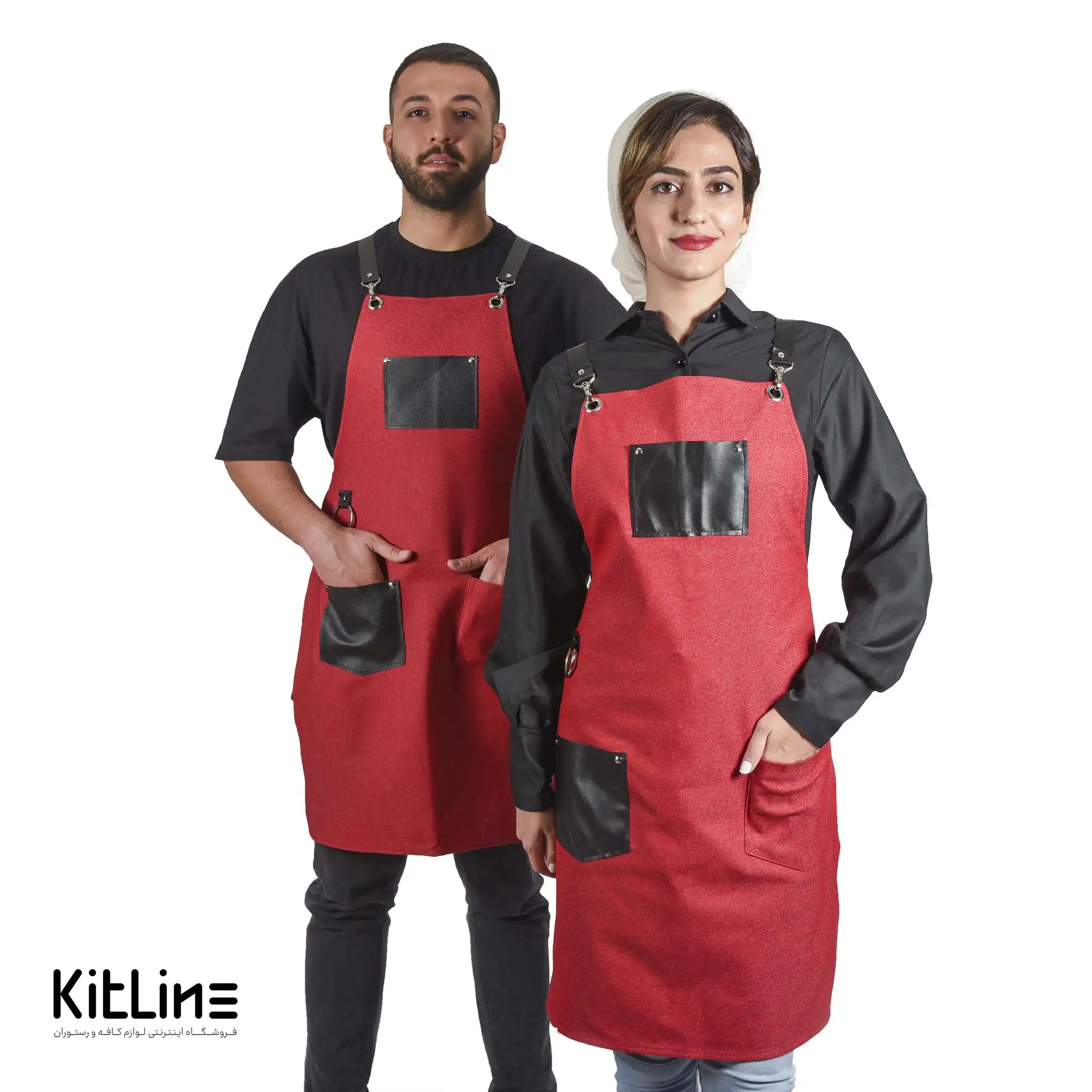 پیشبند جین قرمز - تصویر 6