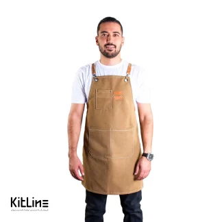پيشبند برزنتی کتان قهوه‌ای