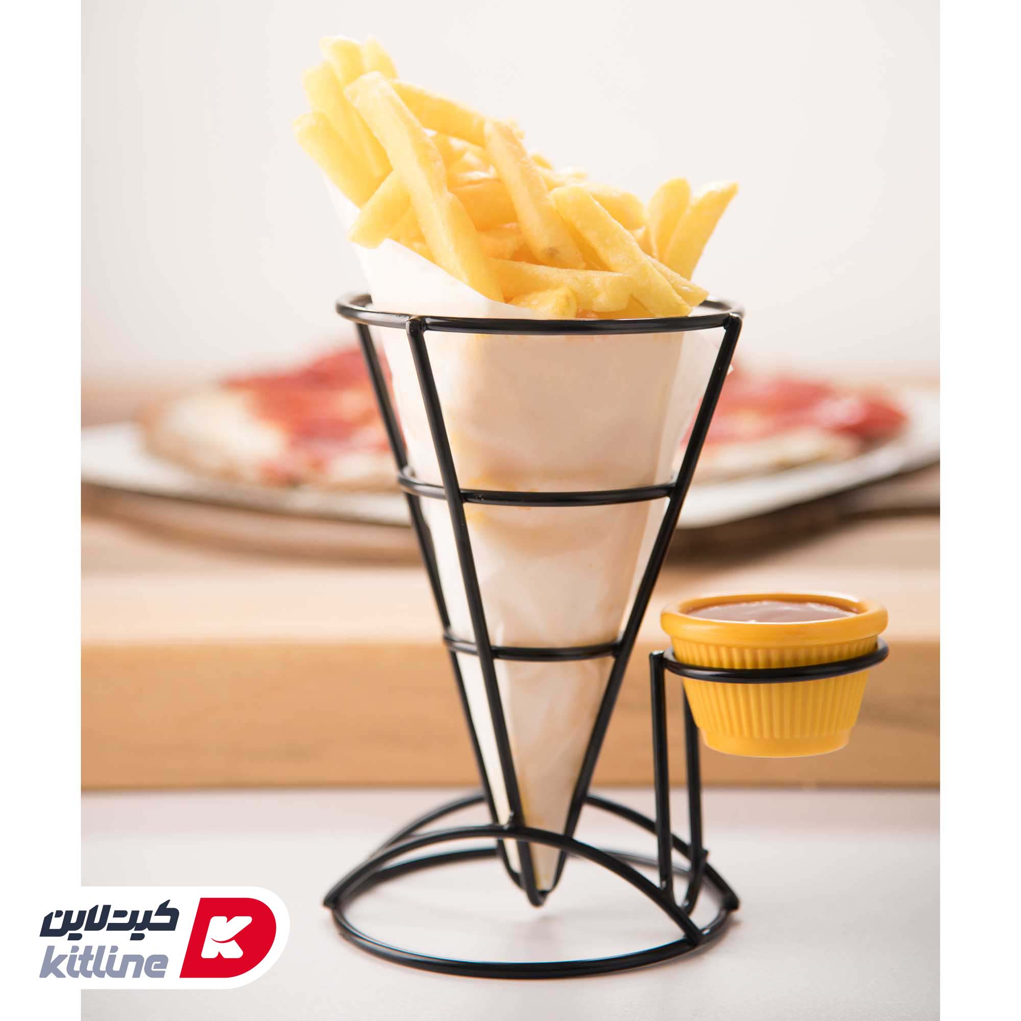 ظرف سرو قیفی ۱۳×۱۸ سانتیمتری فلزی - تصویر 4