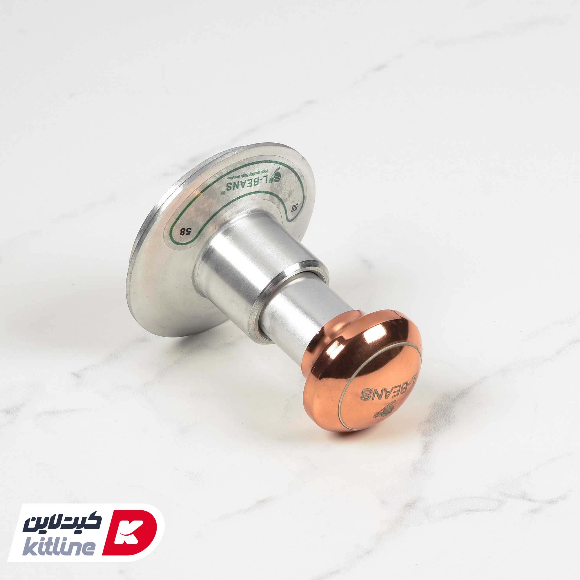 تمپر قهوه ۵۸ میلیمتری دسته رز گلد L-BEANS - تصویر 3