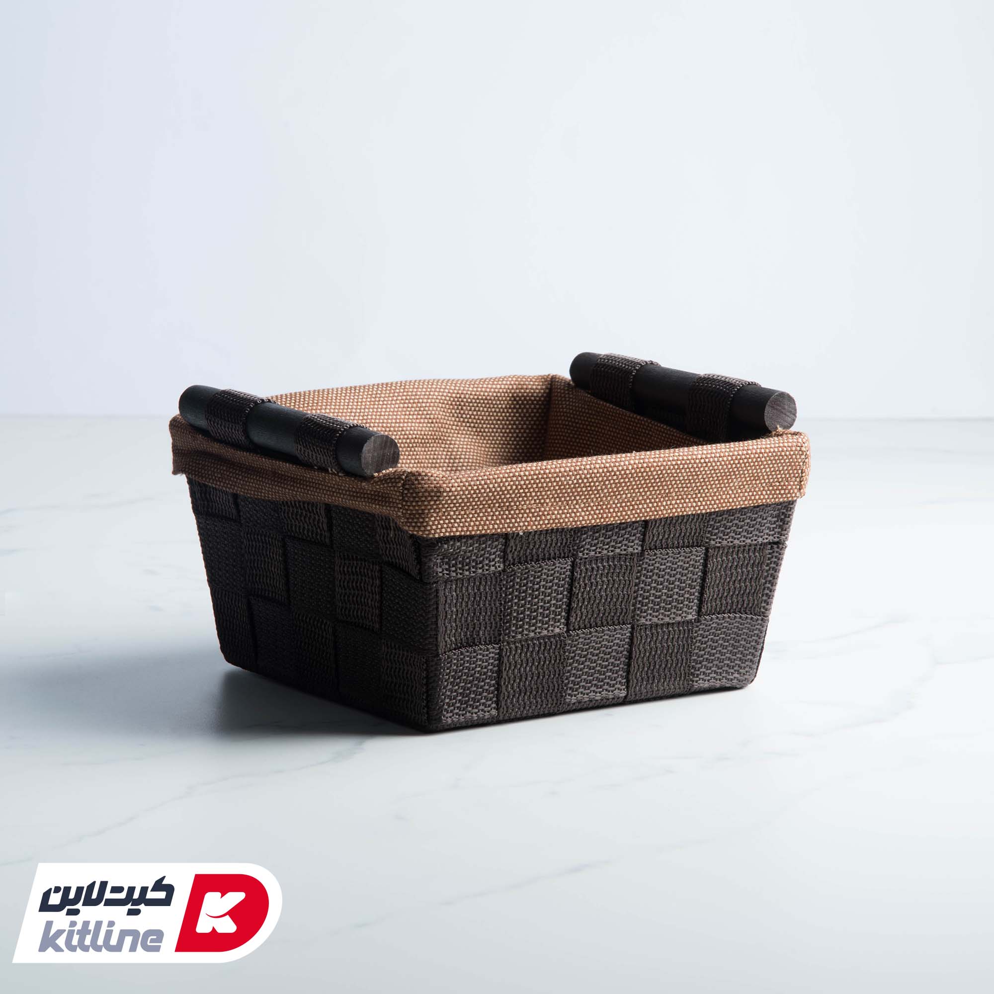 سبد نان پارچه ای ۱۴×۱۴سانتیمتری قهوه ای