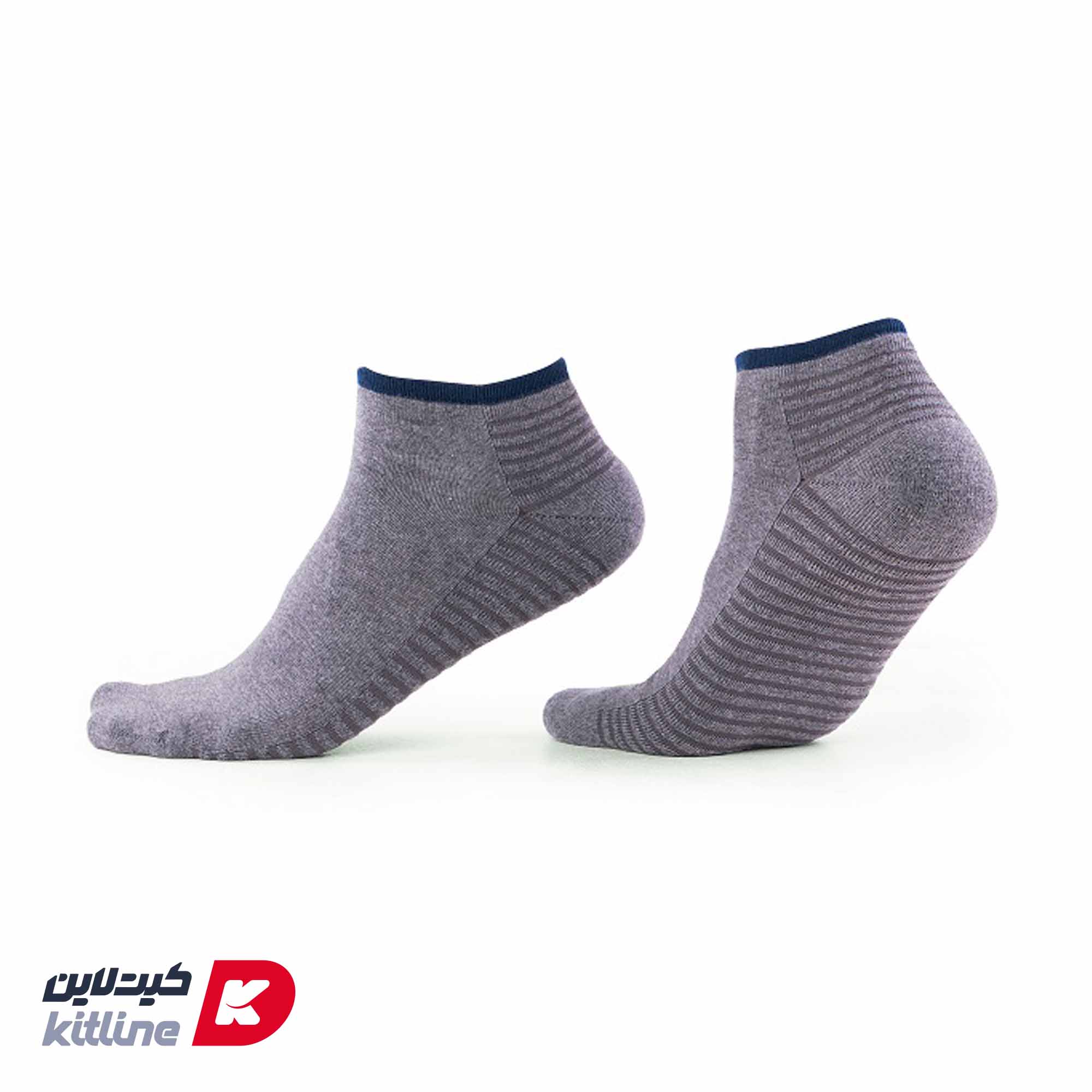 جوراب مچی مردانه خاکستری ميکس آبی