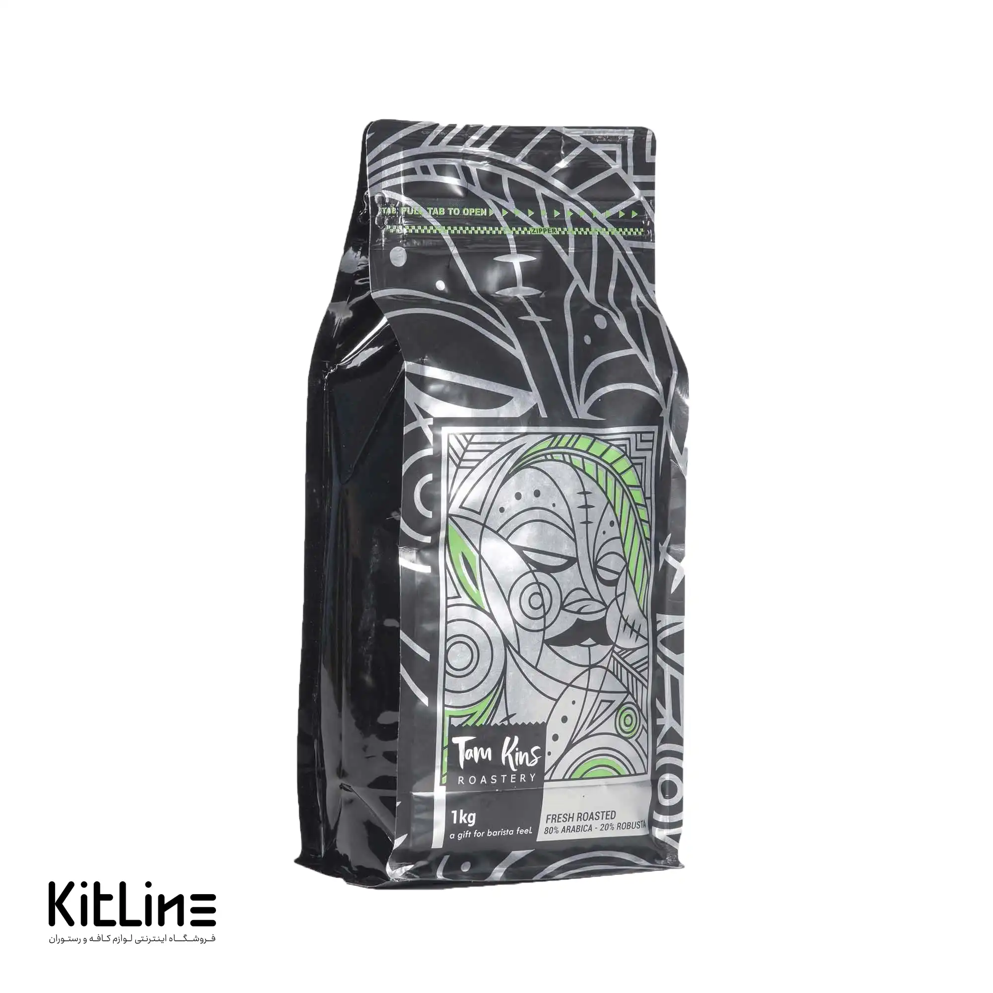 دانه قهوه بلند ۸۰٪ عربیکا ۲۰٪ روبوستا تام کینز ۱ کیلوگرمی