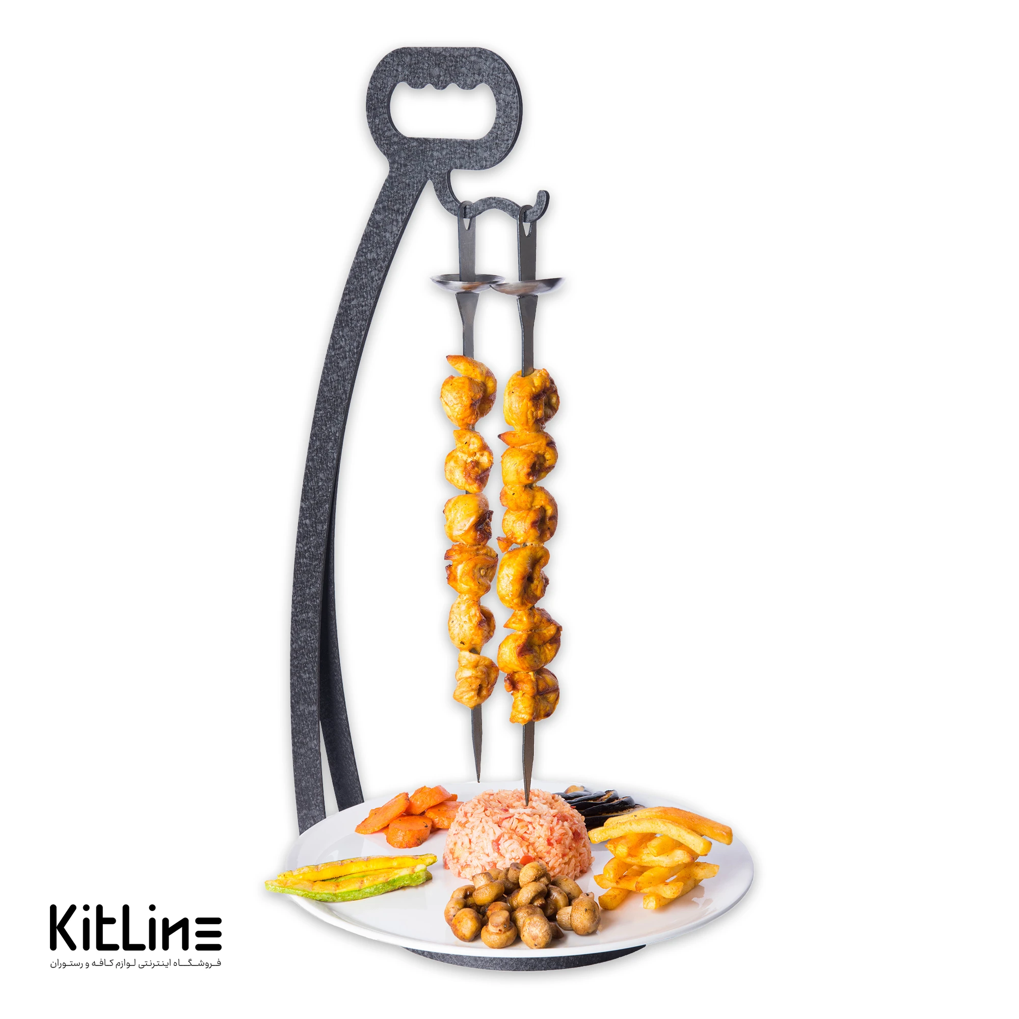 استند باربیکیو ناندوز استیل به همراه ۶ عدد سیخ - تصویر 3