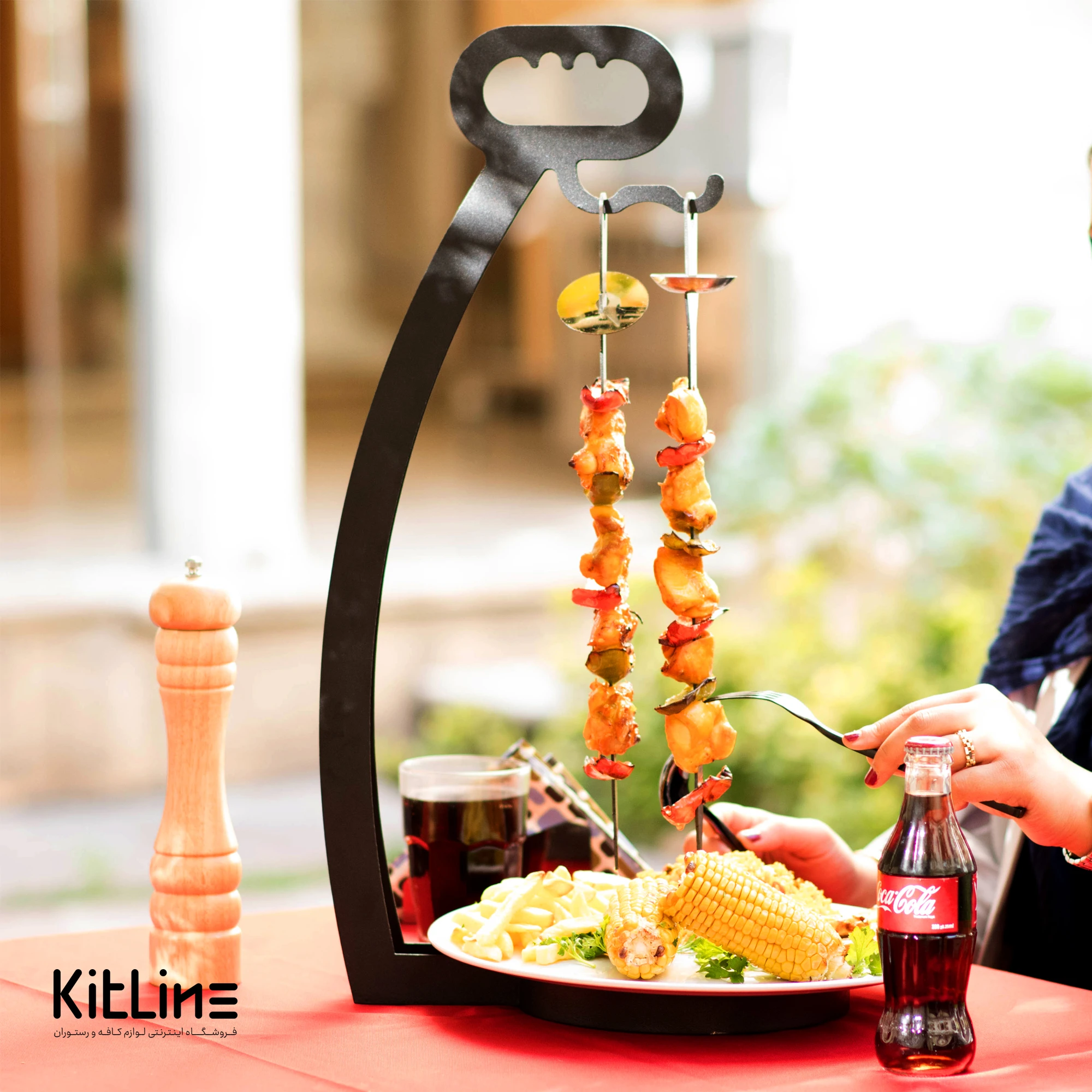 استند باربیکیو ناندوز استیل به همراه ۶ عدد سیخ - تصویر 4