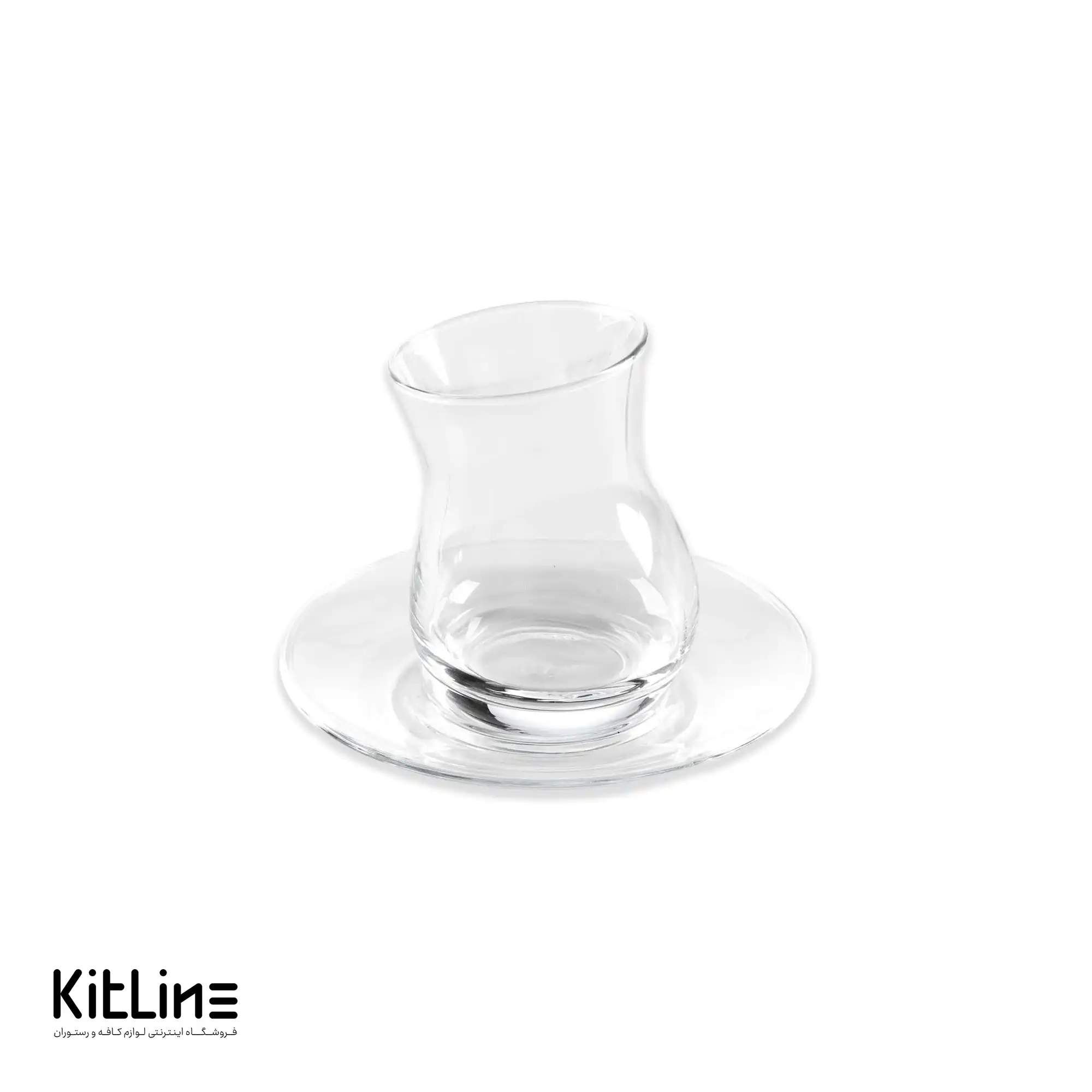 استکان نعلبکی شیشه ای ۱۸۰ میلی‌لیتری پاشاباغچه مدل کوزان (ست ۶ عددی)