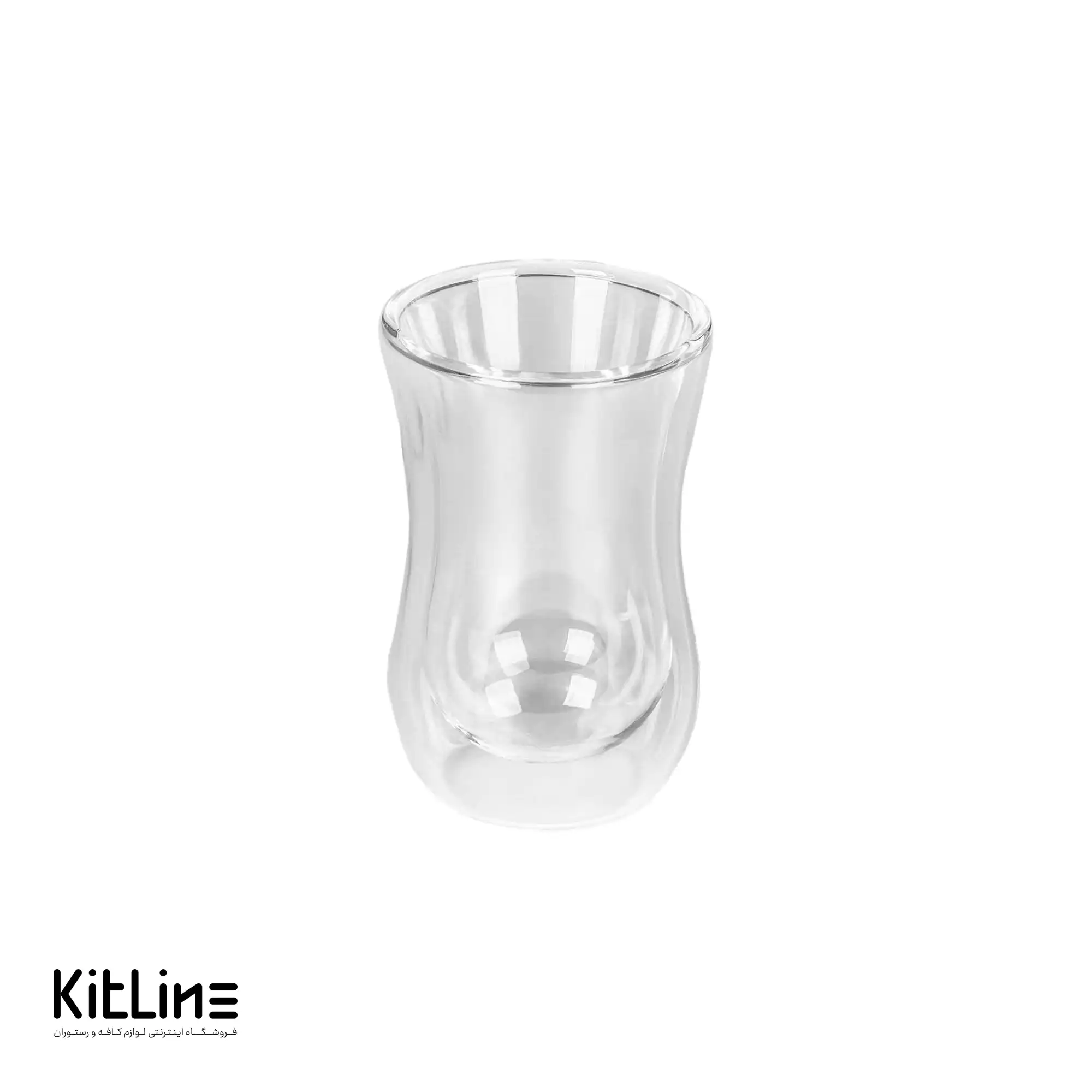 استکان کمر باریک شیشه ای دو جداره ۸۰ میلی‌لیتری جنوا