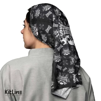 اسکارف نخی سفيد و مشکی طرح Wendts