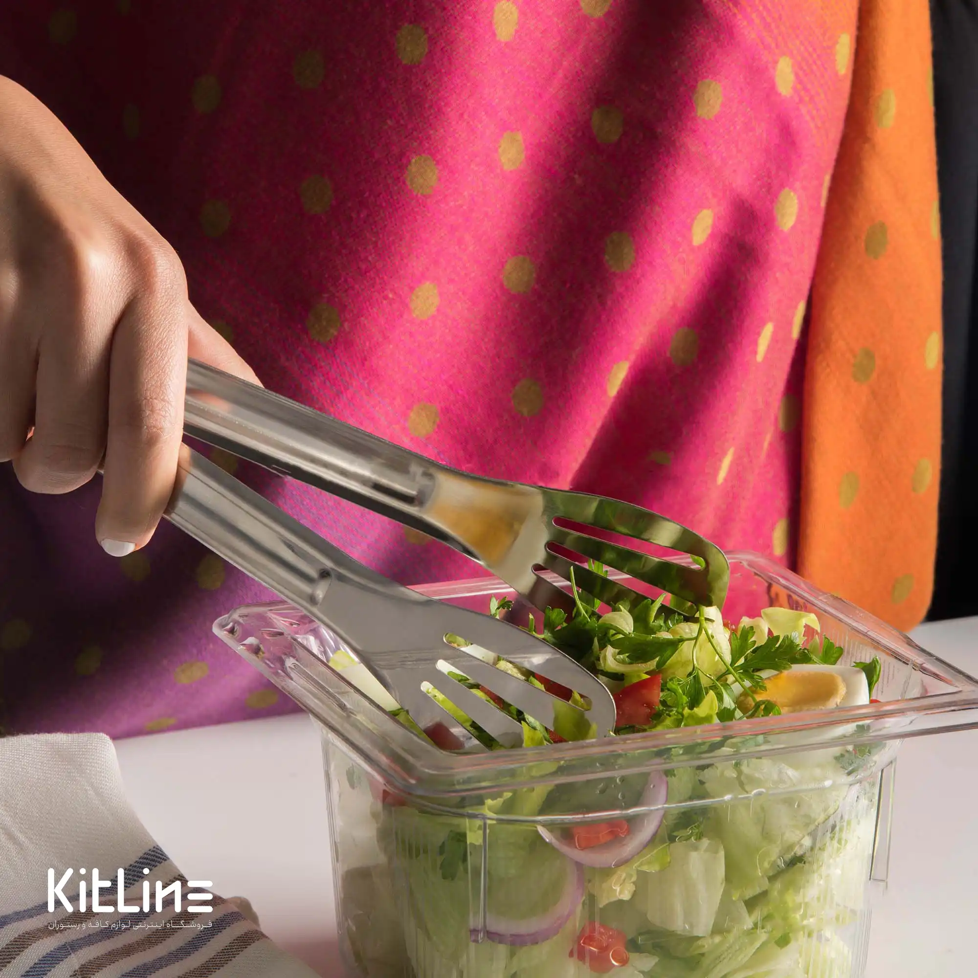 انبر سرو استیل شیاردار ۲۴ سانتیمتری - تصویر 4