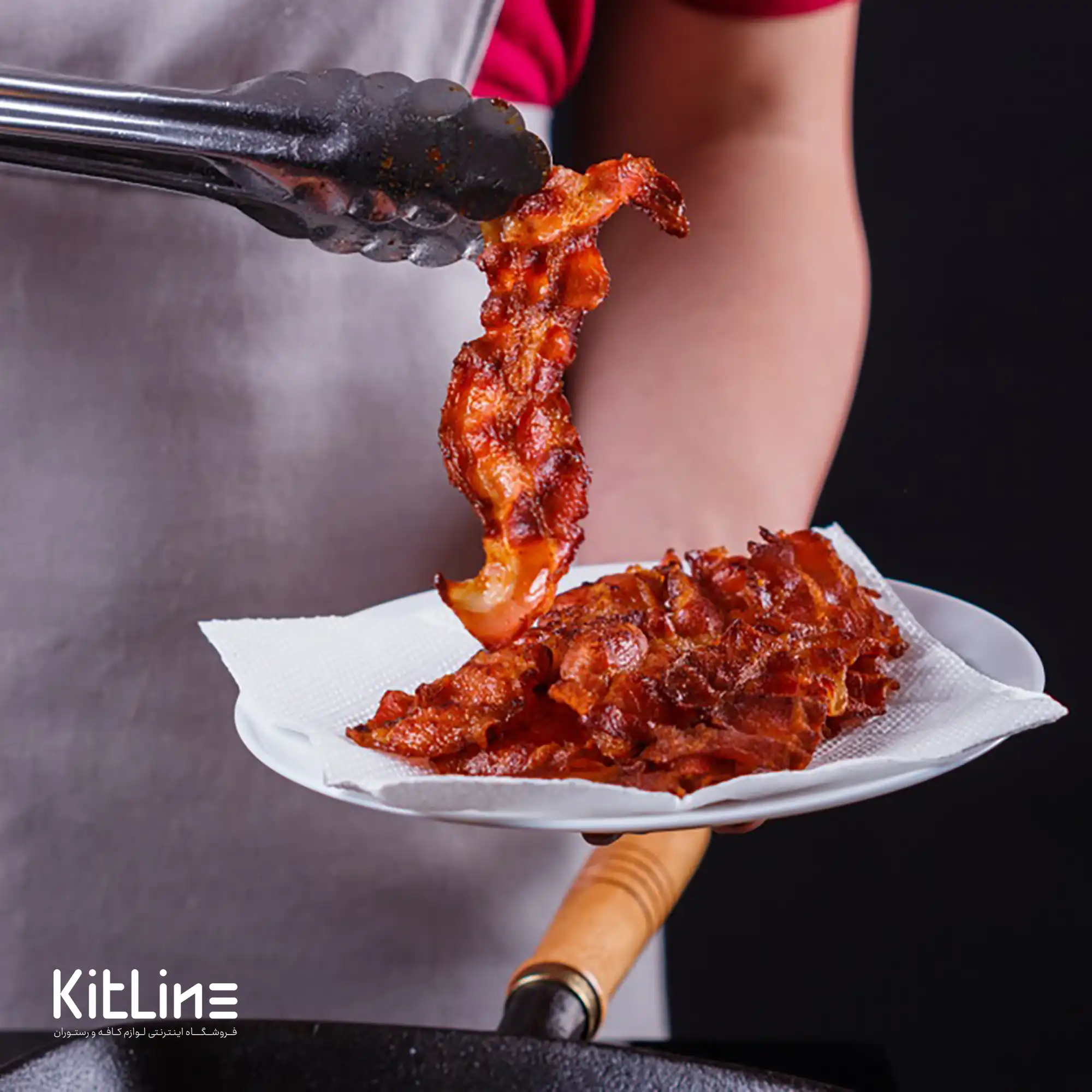 انبر سرو استیل ۲۲ سانتیمتری زرد - تصویر 4