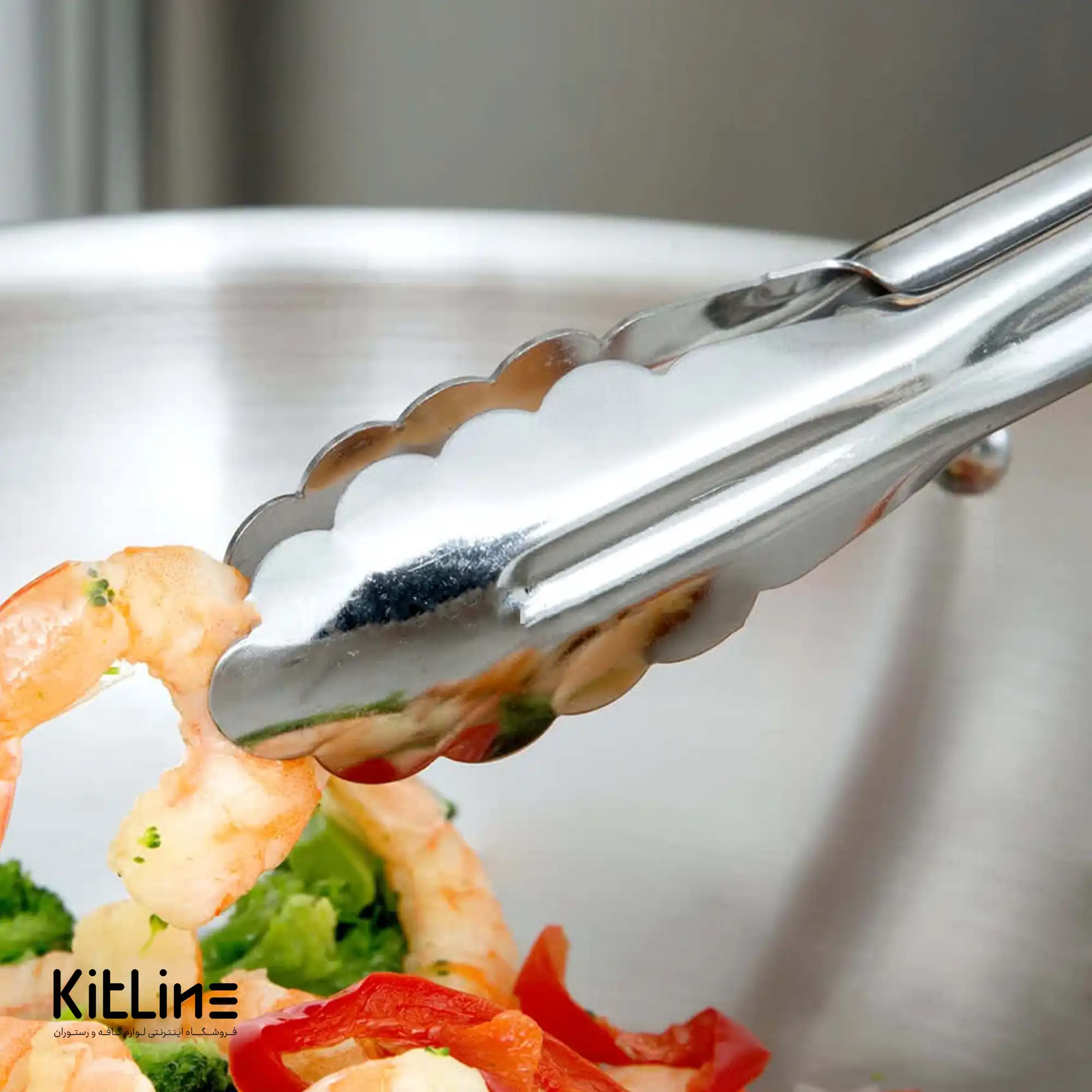 انبر سرو استیل ۳۰ سانتیمتری قرمز - تصویر 4