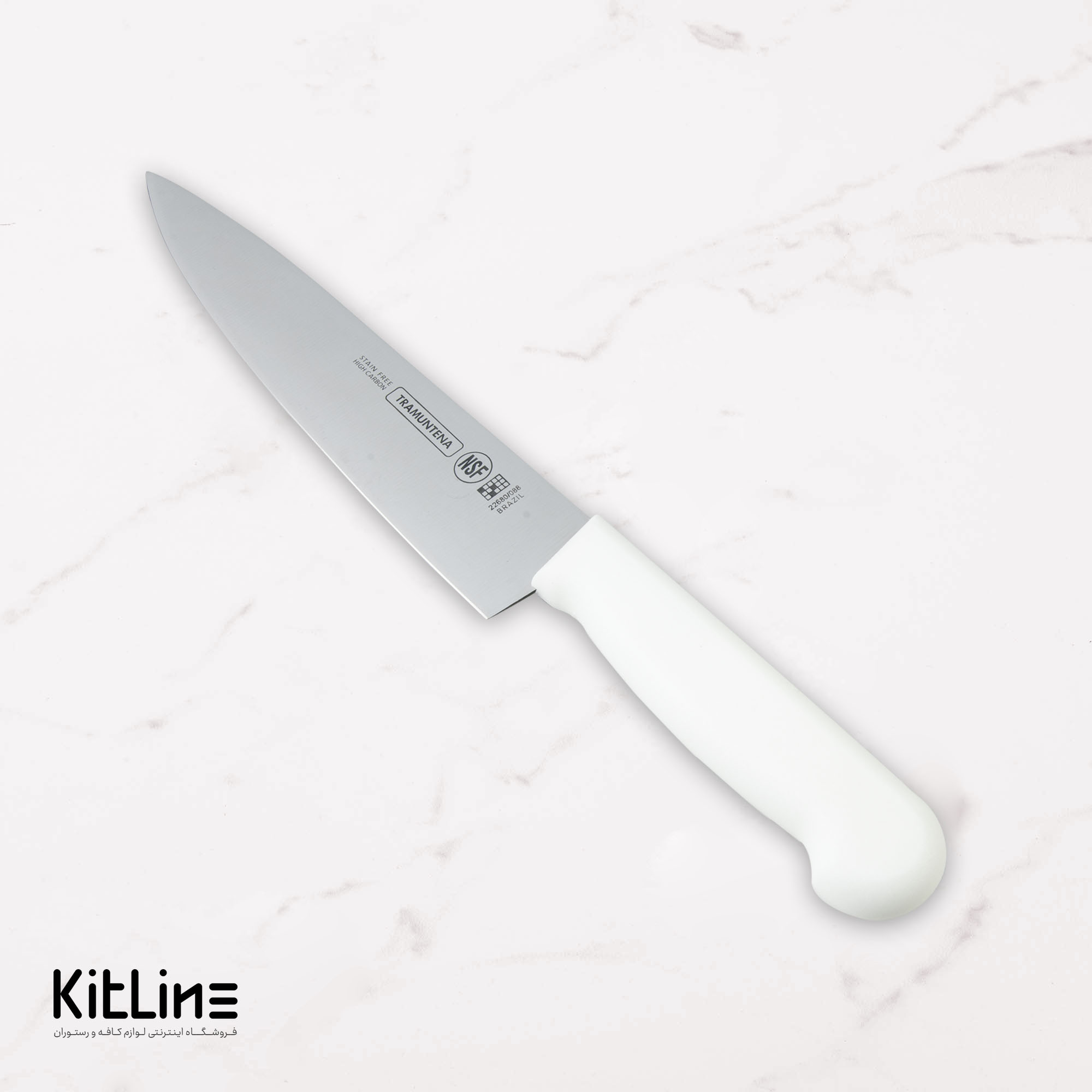 چاقو سرآشپز ۲۰ سانتیمتری بداف دسته سفید (TRAMUNTENA)