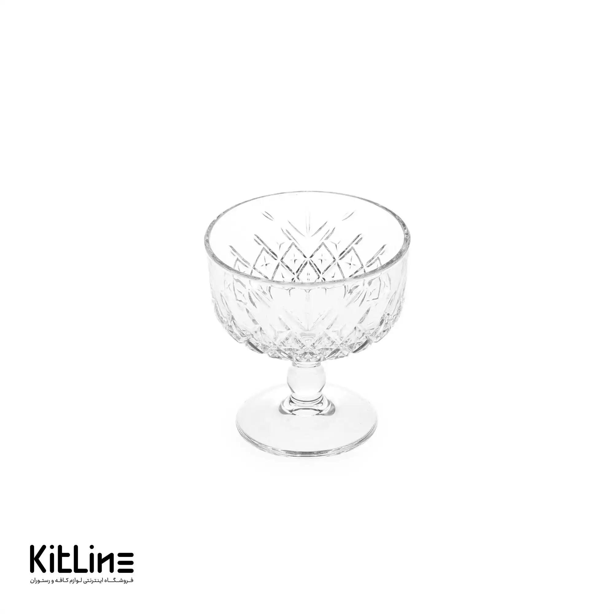 بستنی خوری شیشه ای ۲۵۰ میلی‌لیتری پاشاباغچه مدل تایملس (ست ۲ عددی)