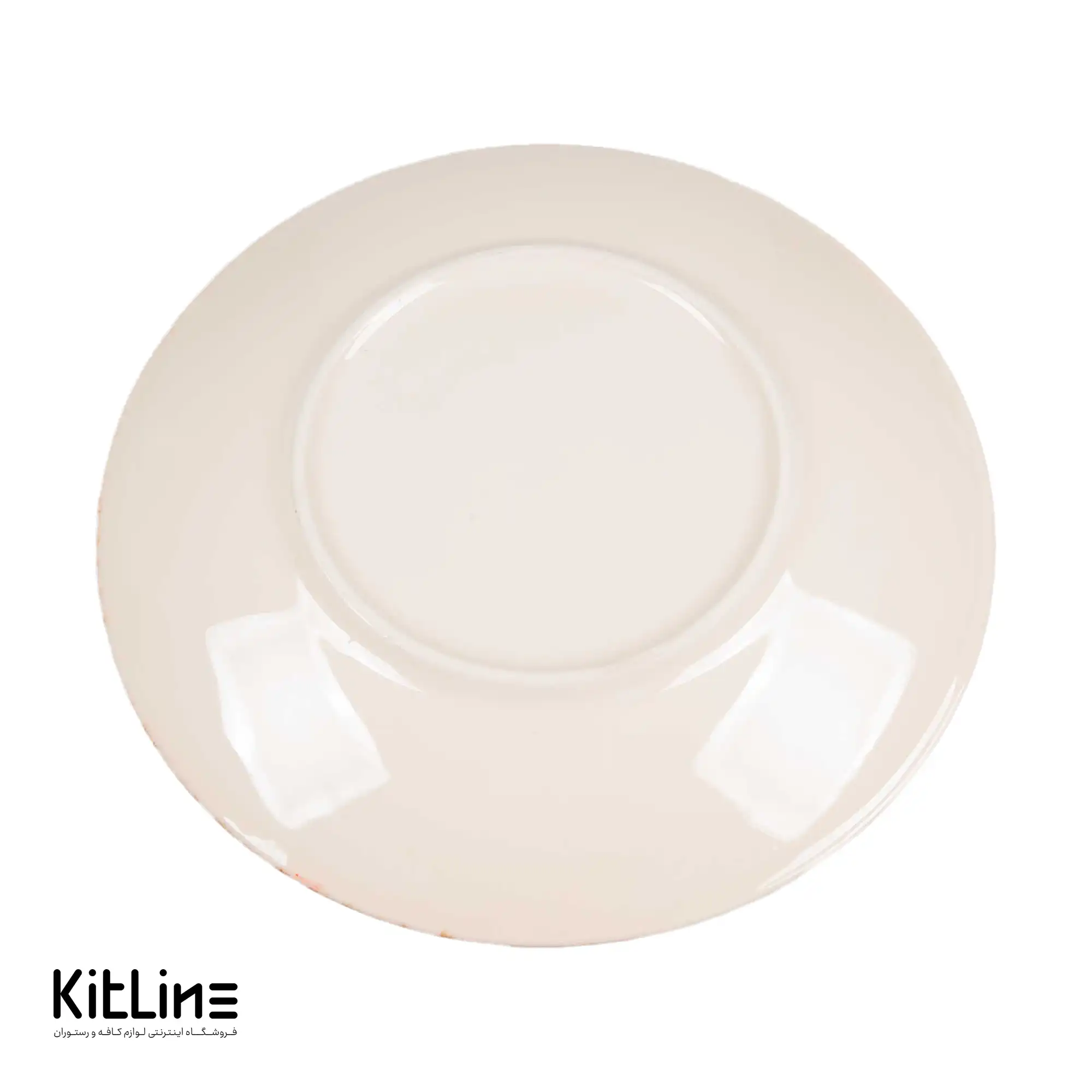 بشقاب تخت سرامیکی ۲۵ سانتیمتری قرمز باند دار - تصویر 5