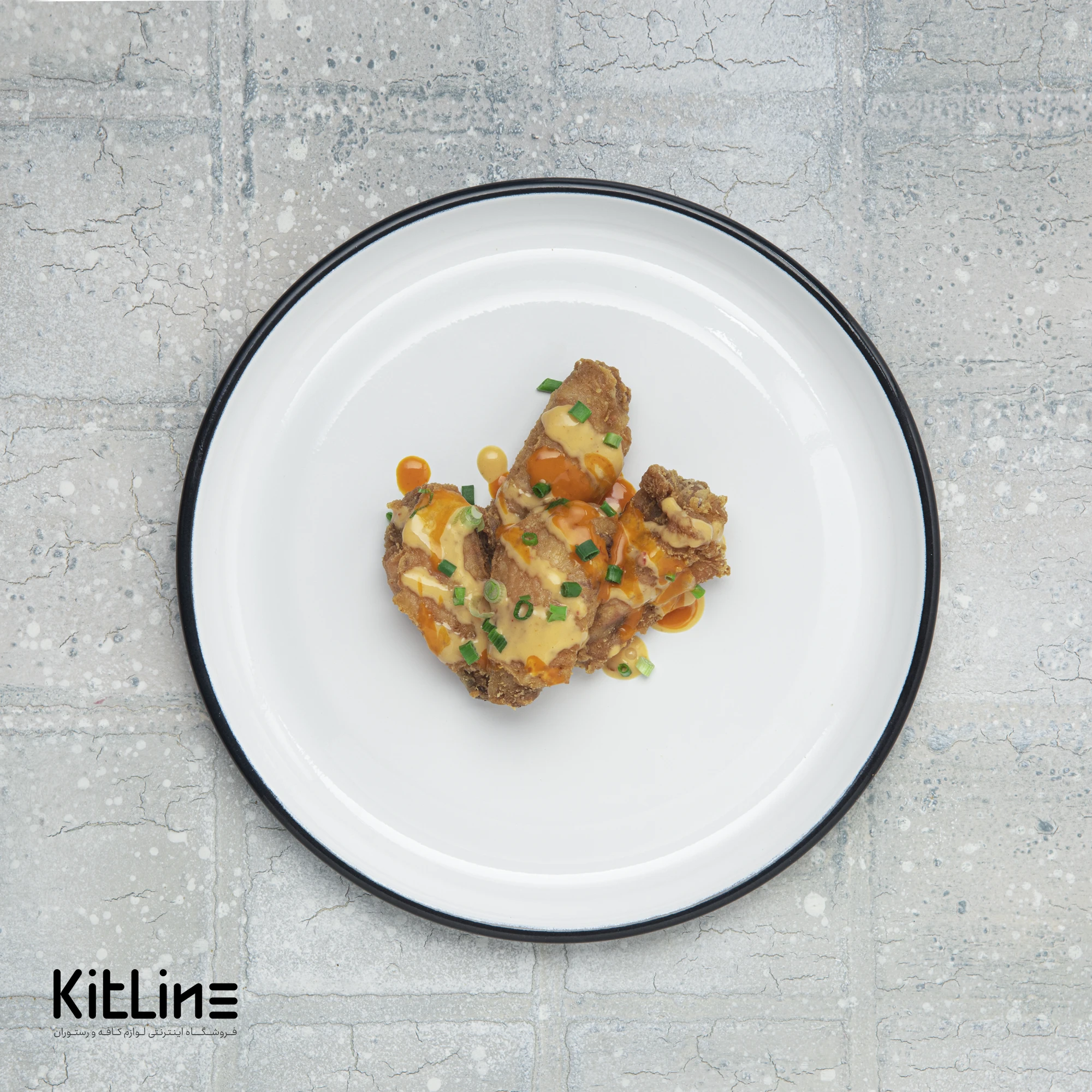 بشقاب گرد لعابی ۲۵ سانتیمتری سفید بنشاد - تصویر 4