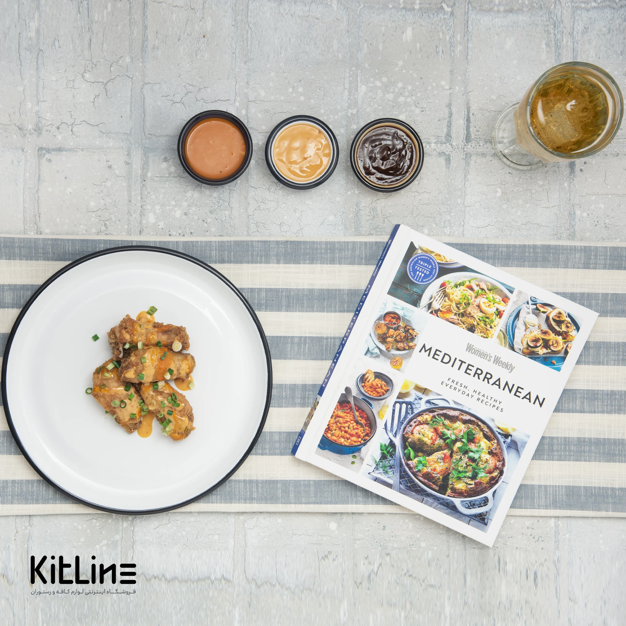 بشقاب گرد لعابی ۲۵ سانتیمتری سفید بنشاد - تصویر 5