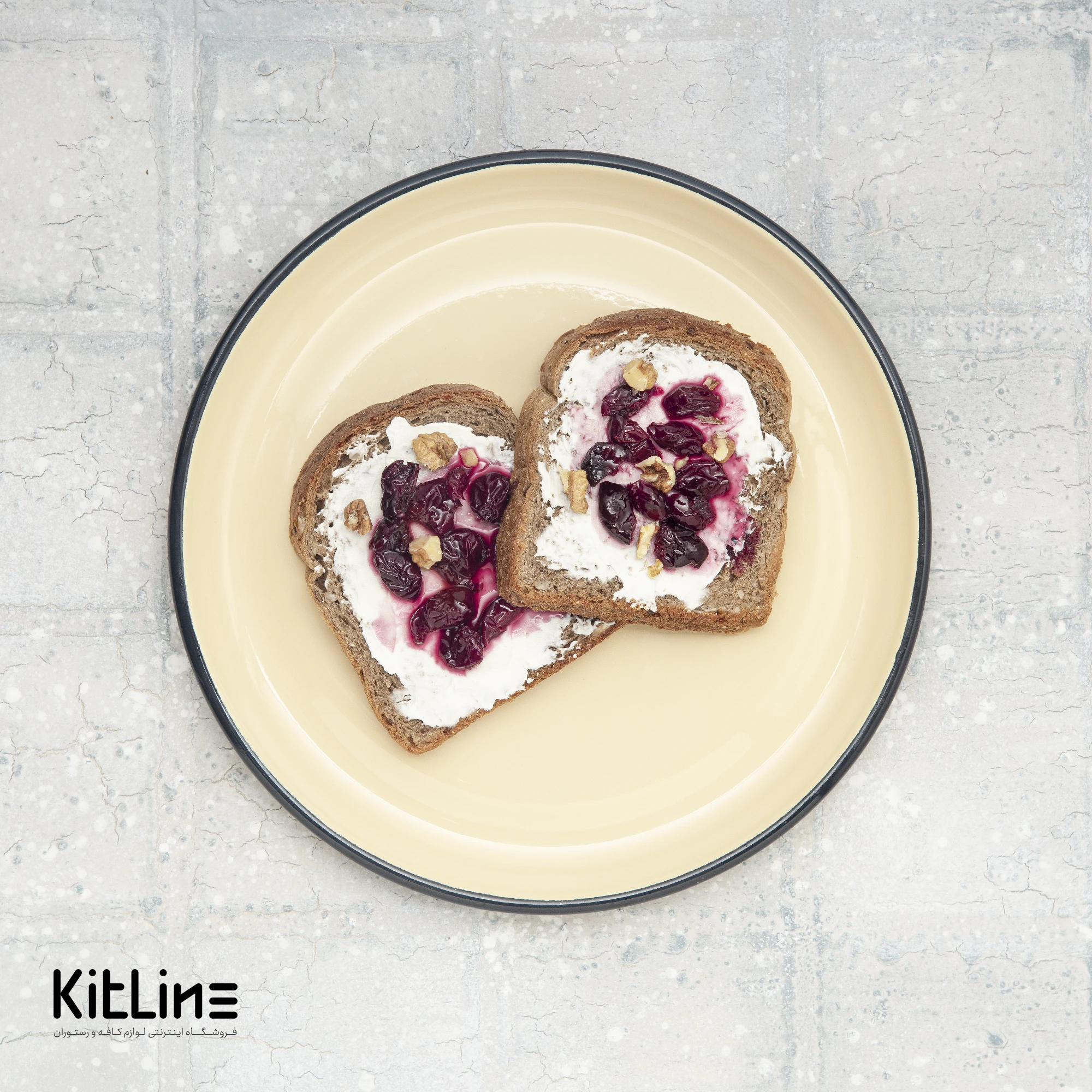 بشقاب گرد لعابی ۲۵ سانتیمتری کرم بنشاد - تصویر 5