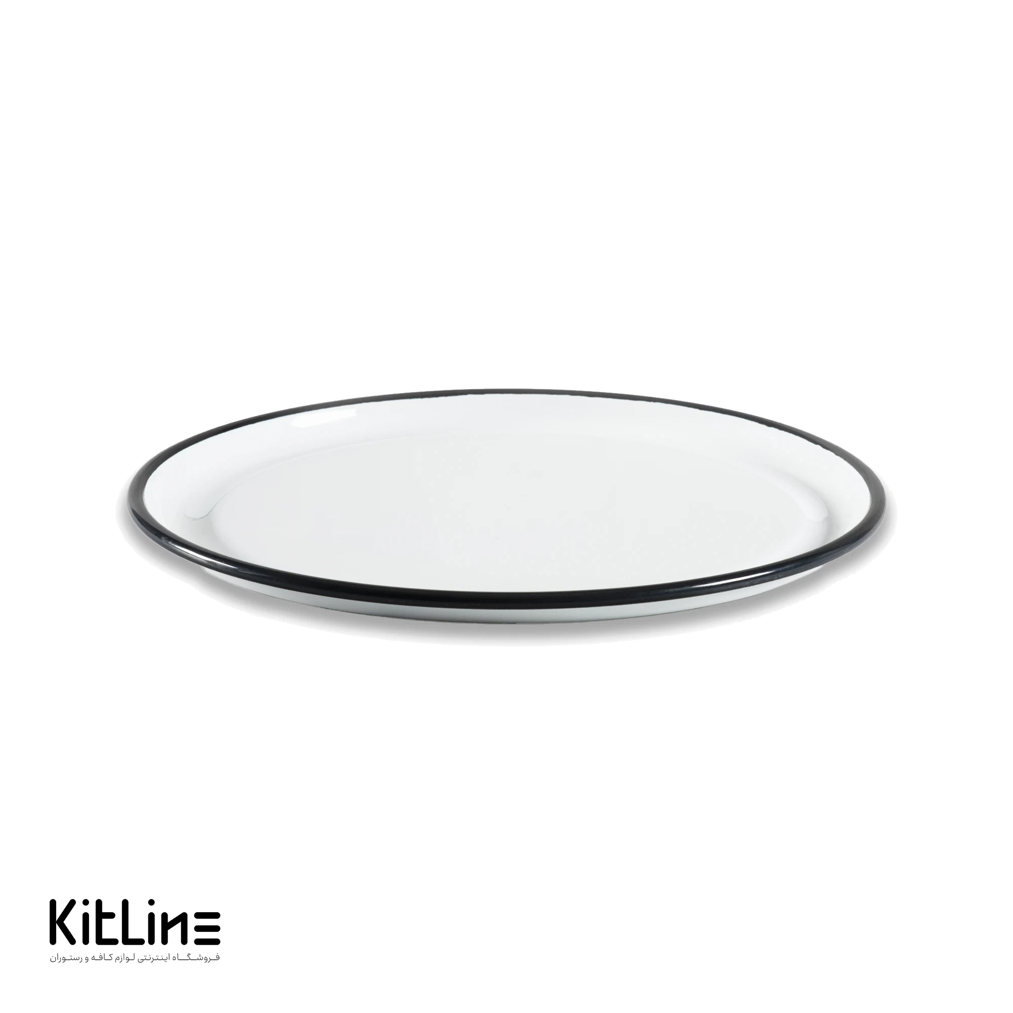 بشقاب گرد لعابی ۲۷ سانتیمتری سفید بنشاد