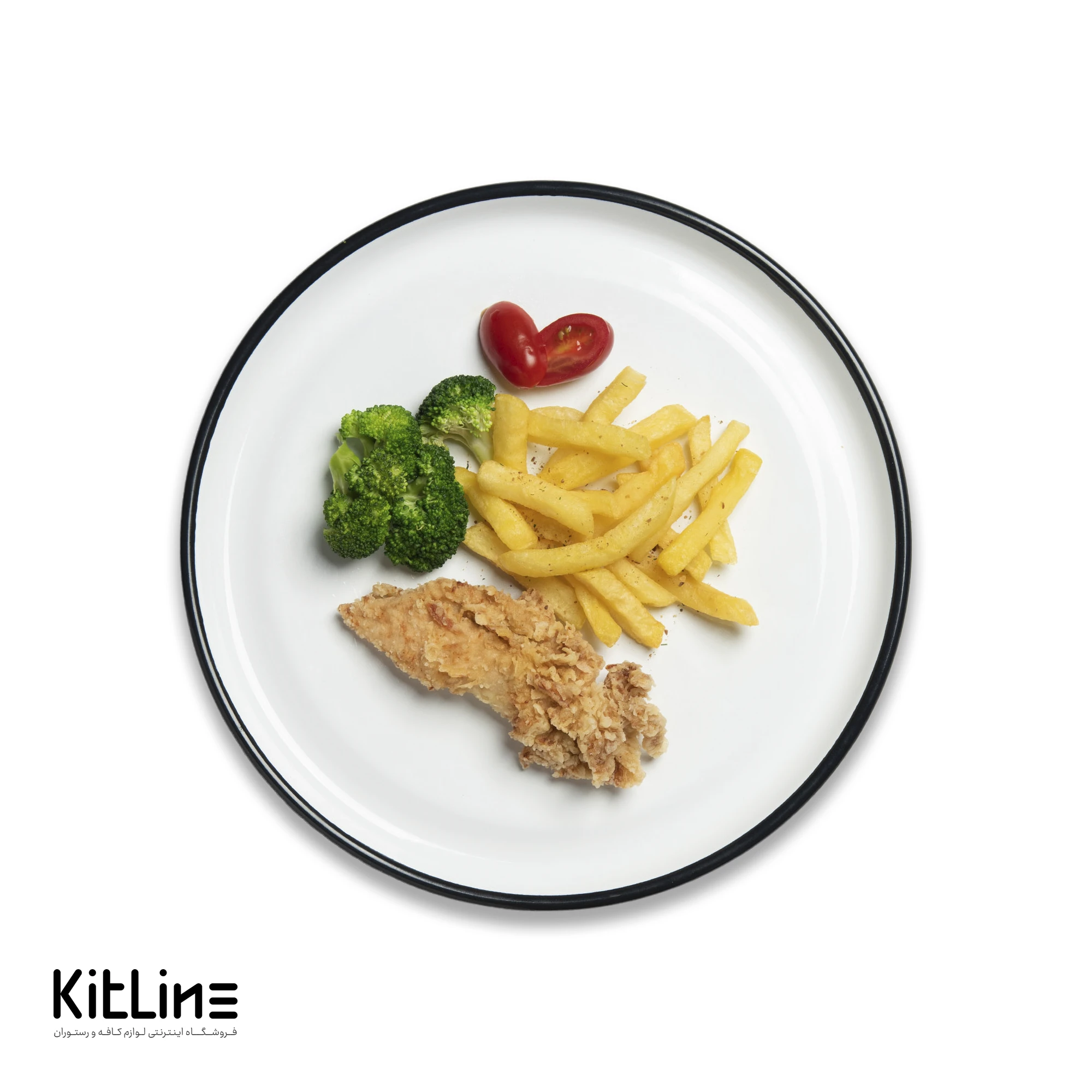 بشقاب گرد لعابی ۲۷ سانتیمتری سفید بنشاد - تصویر 5