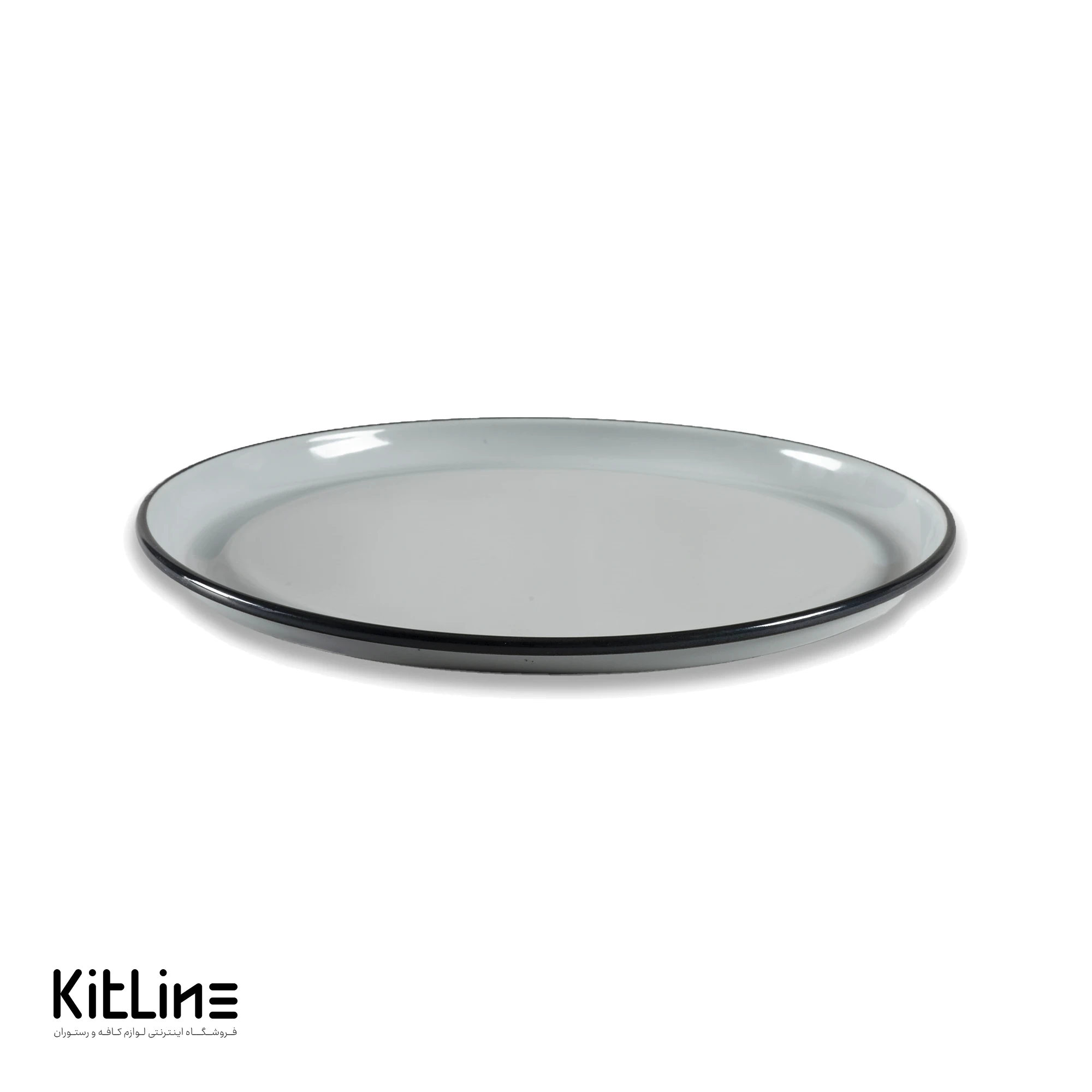 بشقاب گرد لعابی ۲۷ سانتیمتری طوسی بنشاد