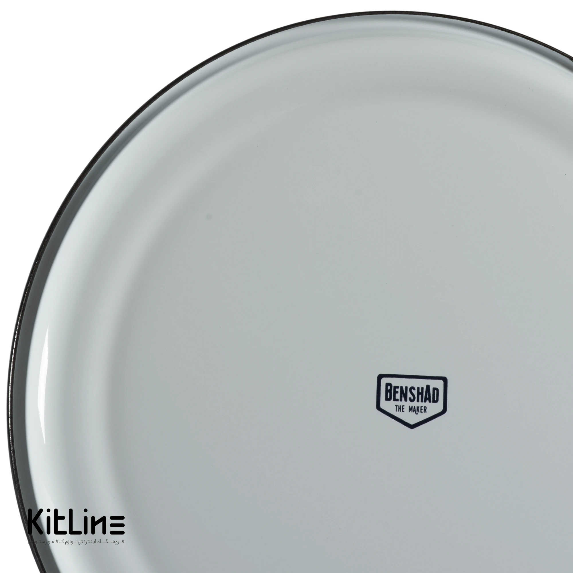 بشقاب گرد لعابی ۲۷ سانتیمتری طوسی بنشاد - تصویر 4