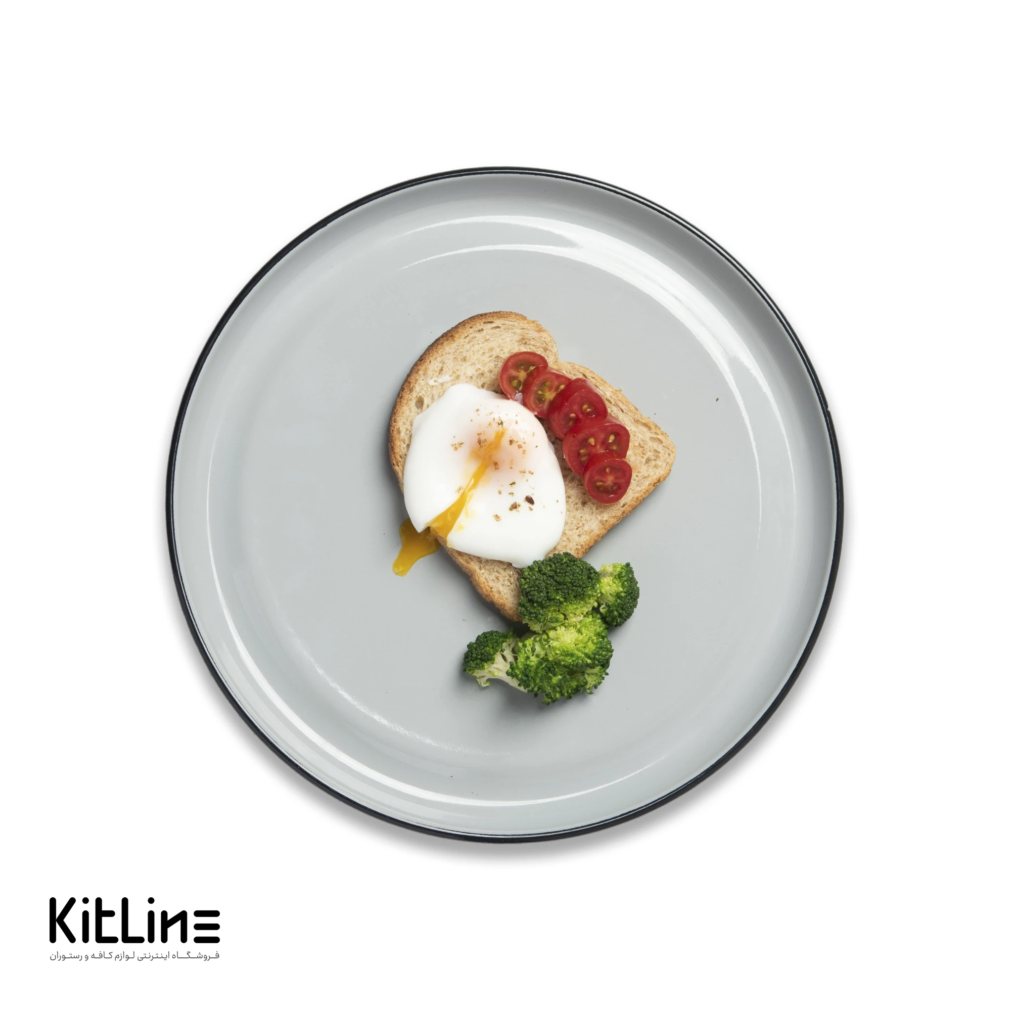 بشقاب گرد لعابی ۲۷ سانتیمتری طوسی بنشاد - تصویر 5