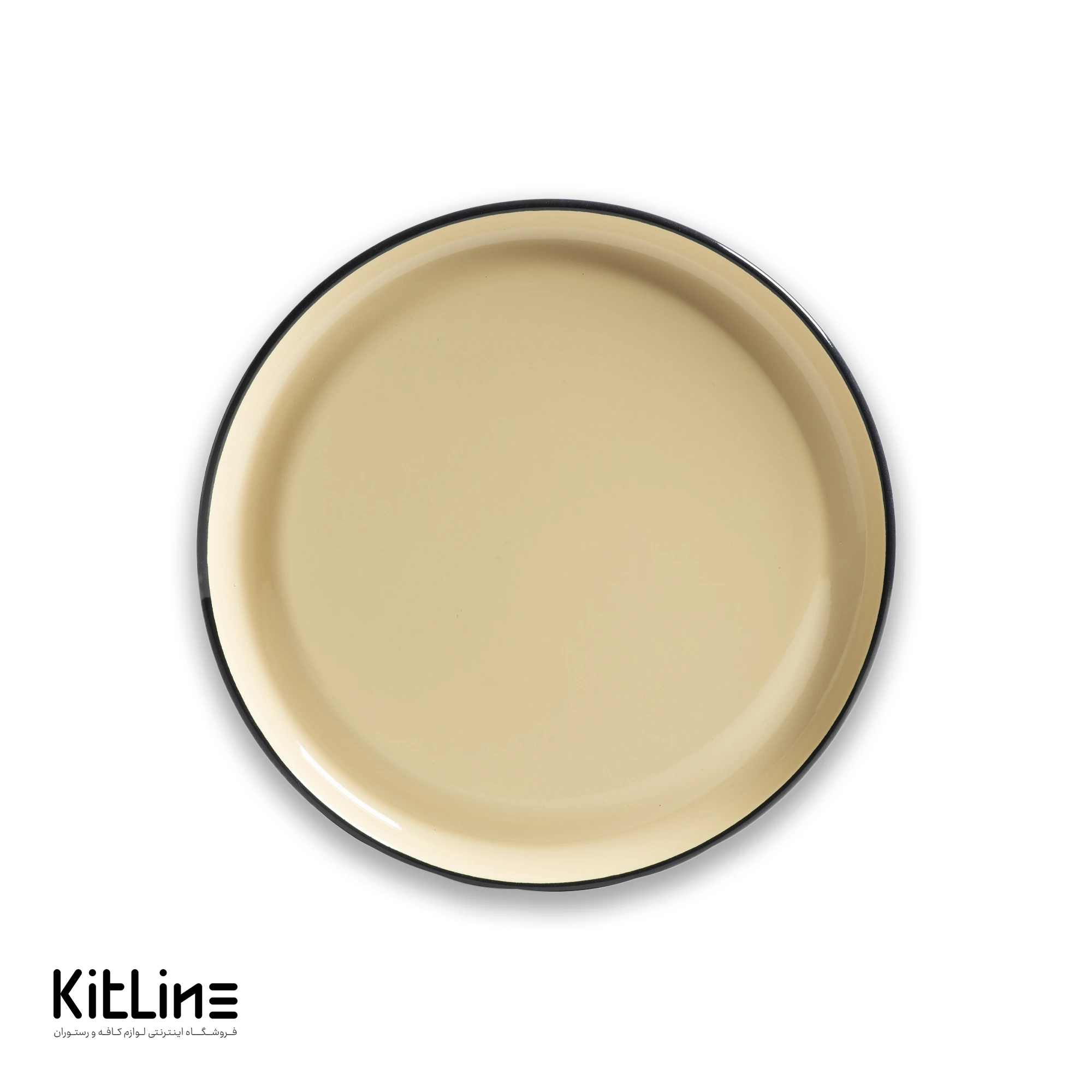 بشقاب گرد لعابی ۲۷ سانتیمتری کرم بنشاد - تصویر 3