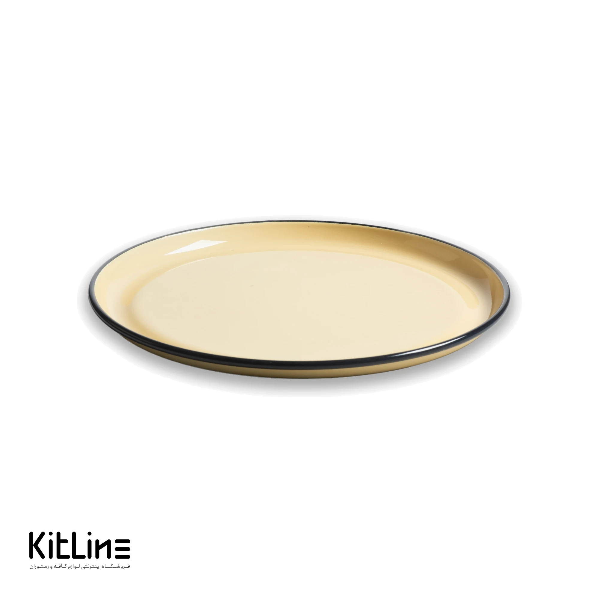 بشقاب گرد لعابی ۲۷ سانتیمتری کرم بنشاد