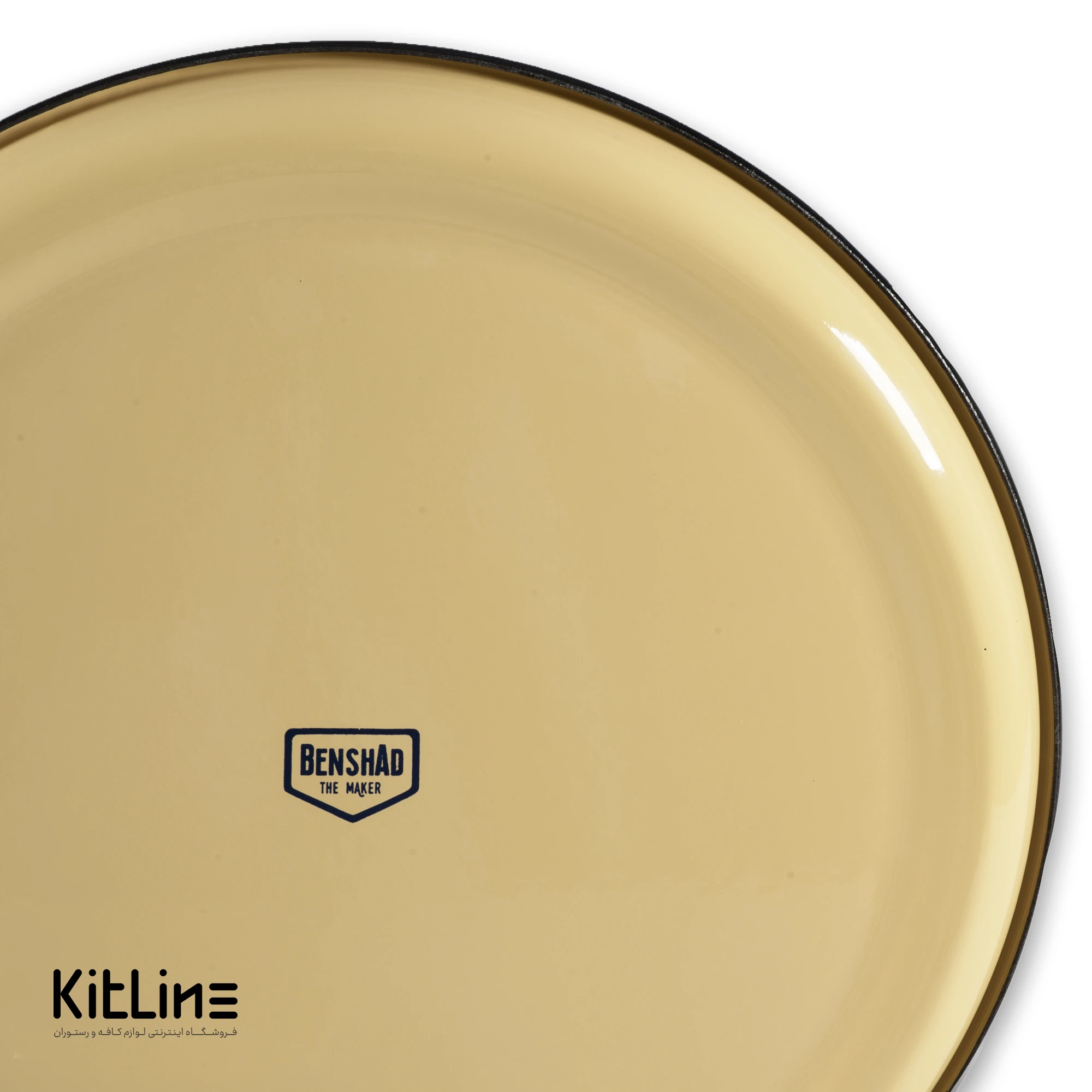 بشقاب گرد لعابی ۲۷ سانتیمتری کرم بنشاد - تصویر 4