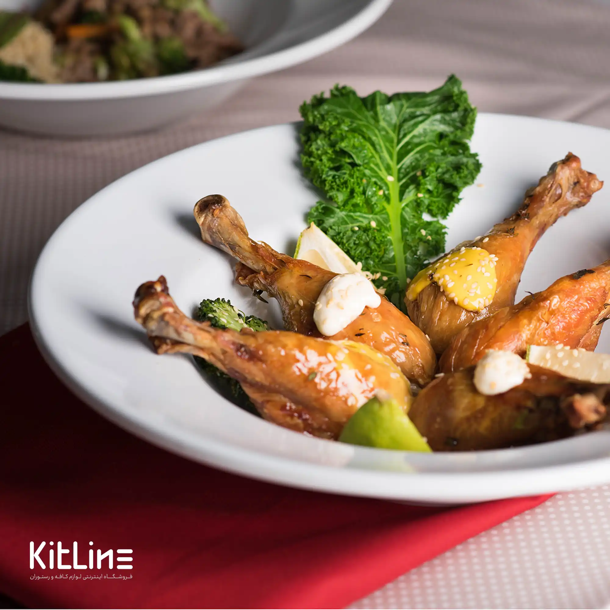 بشقاب گود ملامین ۲۵ سانتیمتری سفید کیچن تک - تصویر 5