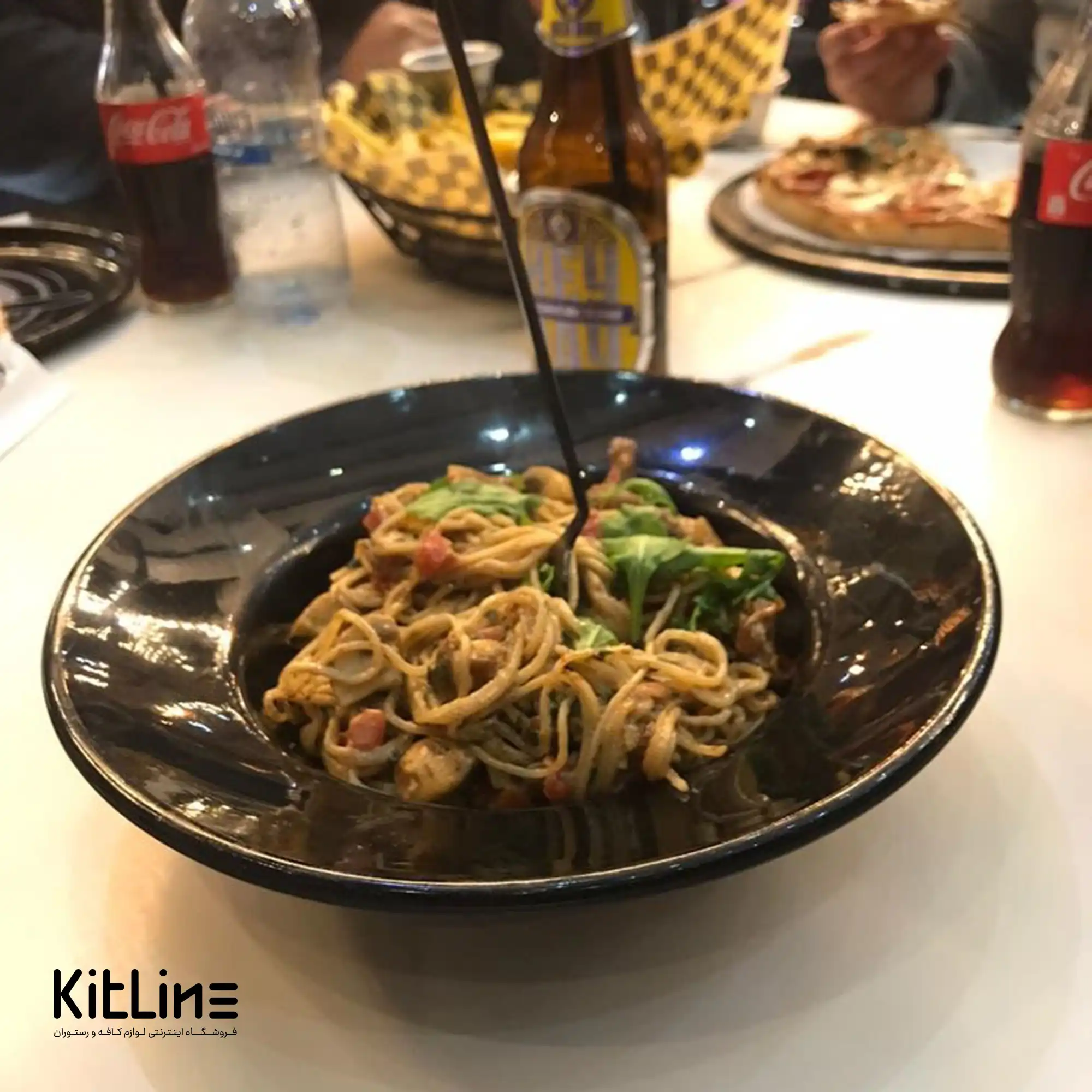 بشقاب گود ملامین ۲۵ سانتیمتری مشکی کیچن تک - تصویر 3