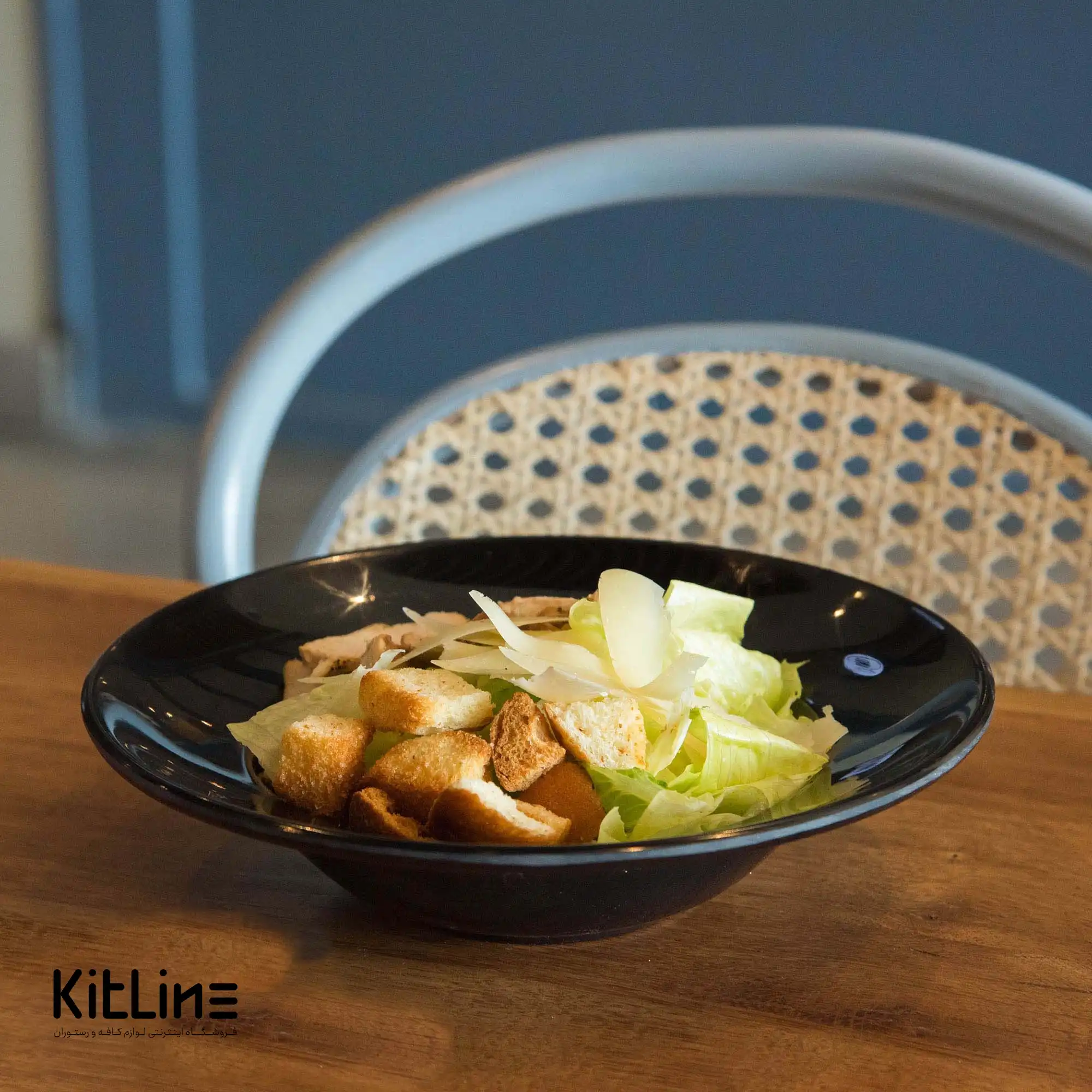 بشقاب گود ملامین ۲۵ سانتیمتری مشکی کیچن تک - تصویر 5