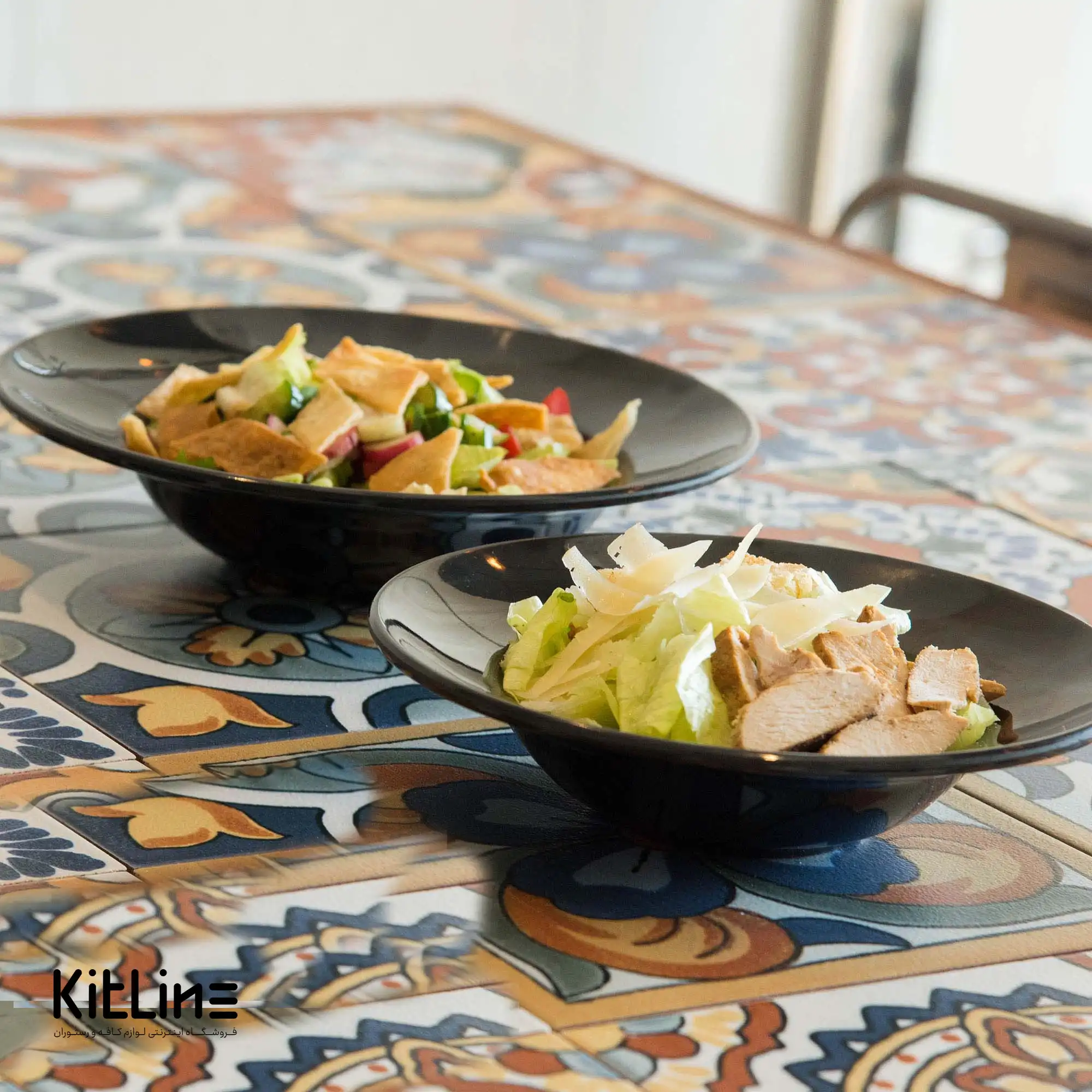 بشقاب گود ملامین ۲۵ سانتیمتری مشکی کیچن تک - تصویر 6