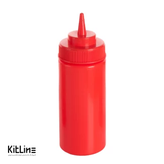 بطری سس ۴۷۰ میلی‌لیتری پلاستیکی قرمز کیچن تک