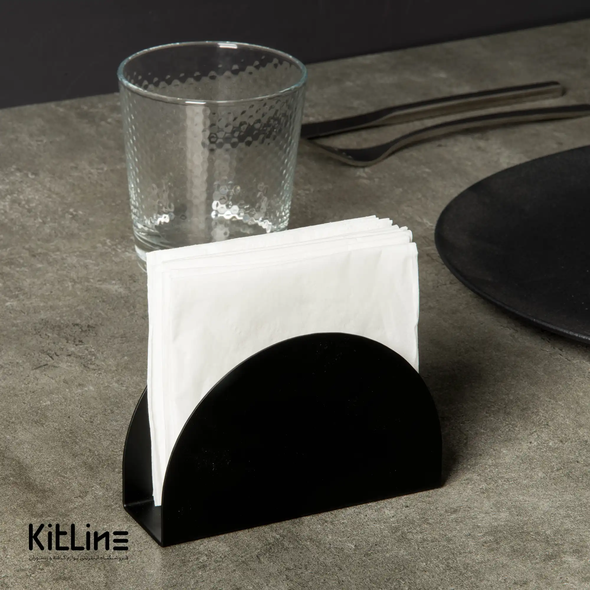 جای دستمال کاغذی طرح هلالی مشکی فلزی کیچن تک - تصویر 4