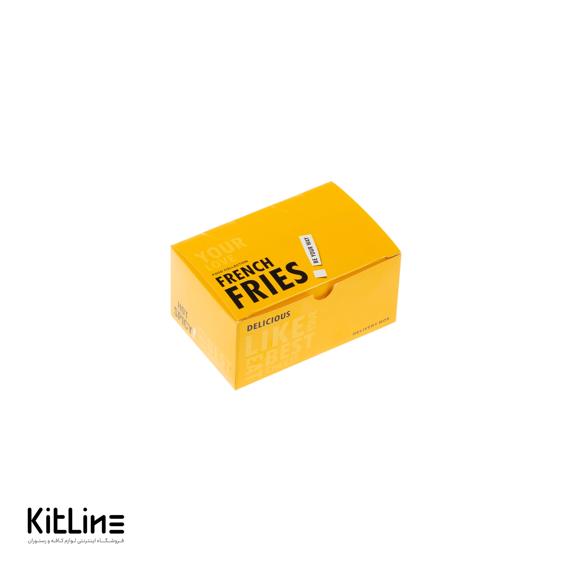 جعبه سیب زمینی یکبار مصرف ايندربرد ۸×۱۲ سانتیمتری زرد (کارتن ۳۰۰ عددی) - تصویر 3