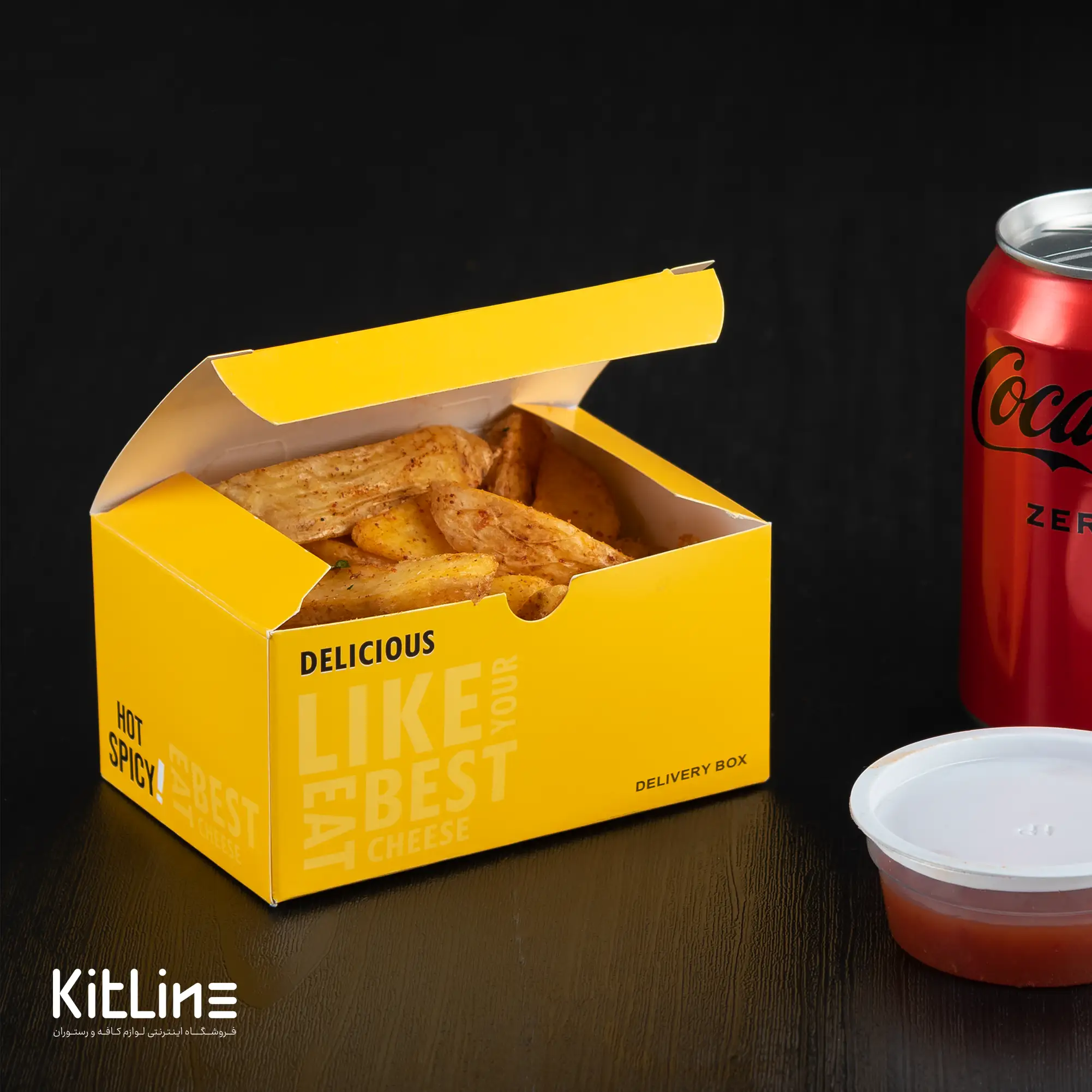 جعبه سیب زمینی یکبار مصرف ايندربرد ۸×۱۲ سانتیمتری زرد (کارتن ۳۰۰ عددی) - تصویر 6