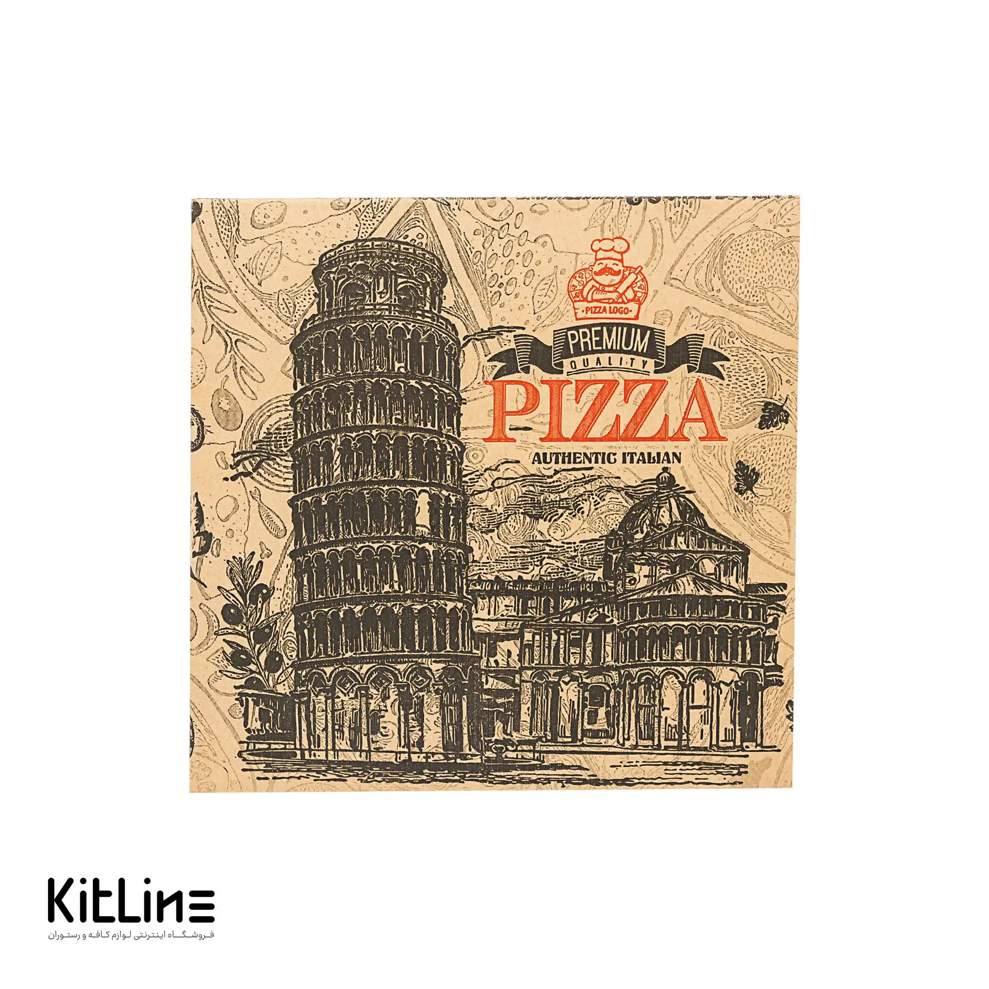 جعبه پیتزا طبقاتی کاغذی ۲۷ سانتیمتری طرح پیزا (کارتن ۵۰ عددی) - تصویر 3