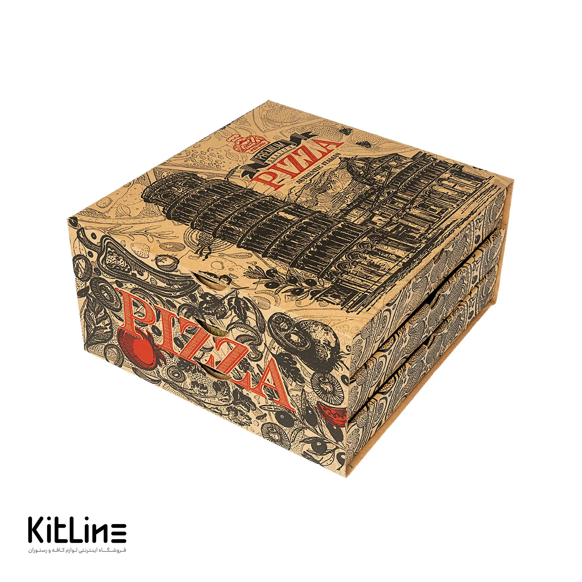 جعبه پیتزا طبقاتی کاغذی ۲۷ سانتیمتری طرح پیزا (کارتن ۵۰ عددی) - تصویر 5