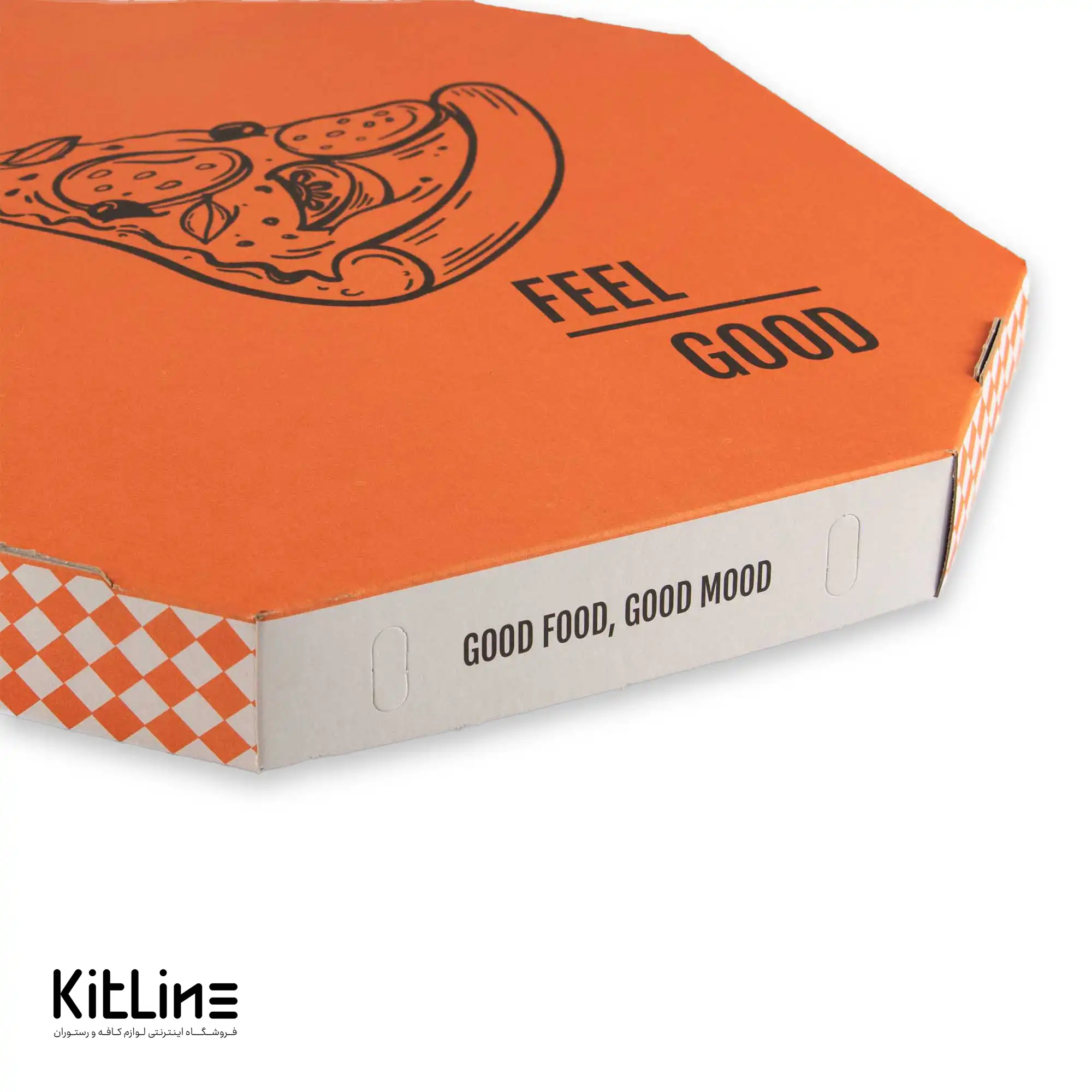 جعبه پیتزا هشت ضلعی کاغذی ۳۲ سانتیمتری (کارتن ۵۰ عددی) - تصویر 2