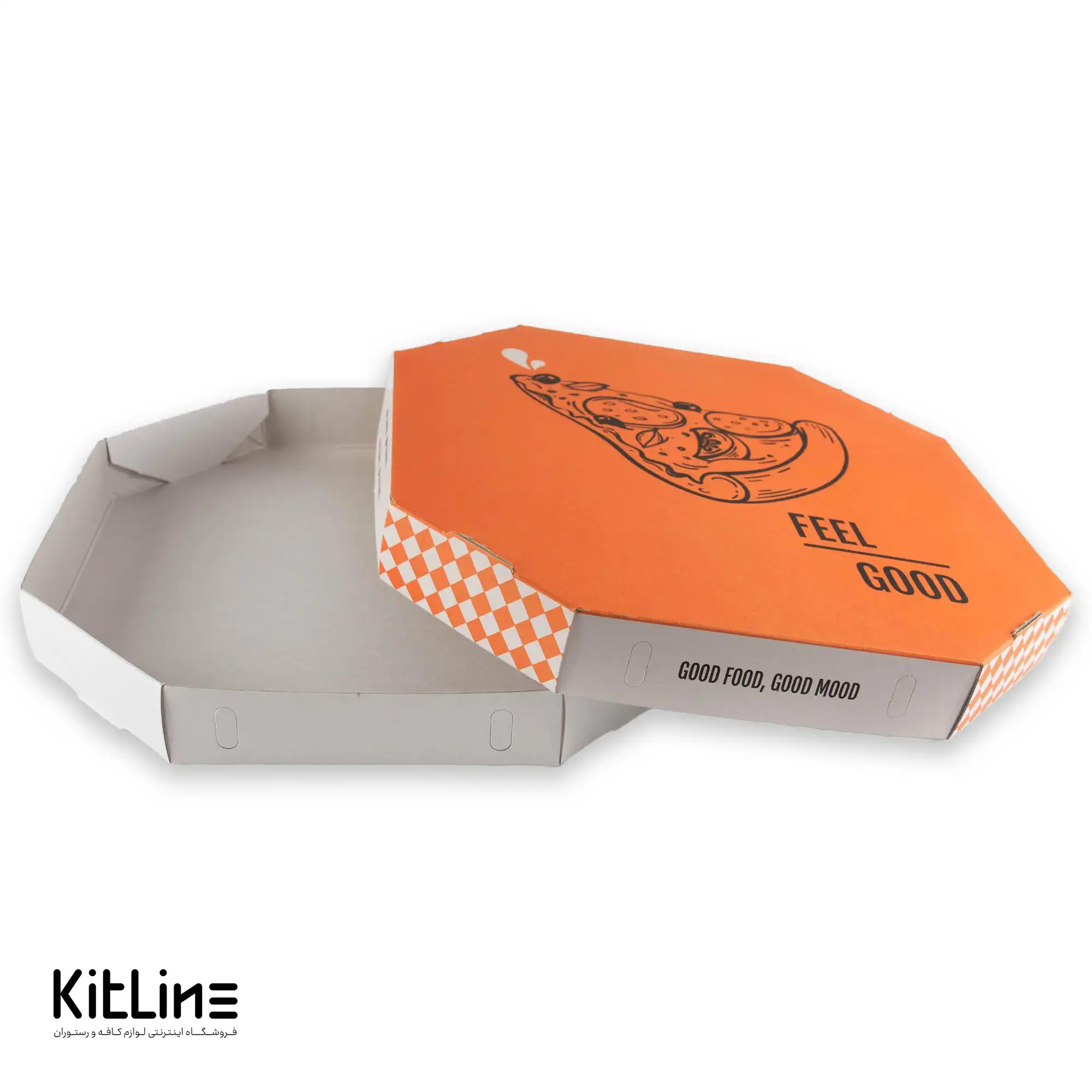 جعبه پیتزا هشت ضلعی کاغذی ۳۲ سانتیمتری (کارتن ۵۰ عددی) - تصویر 4