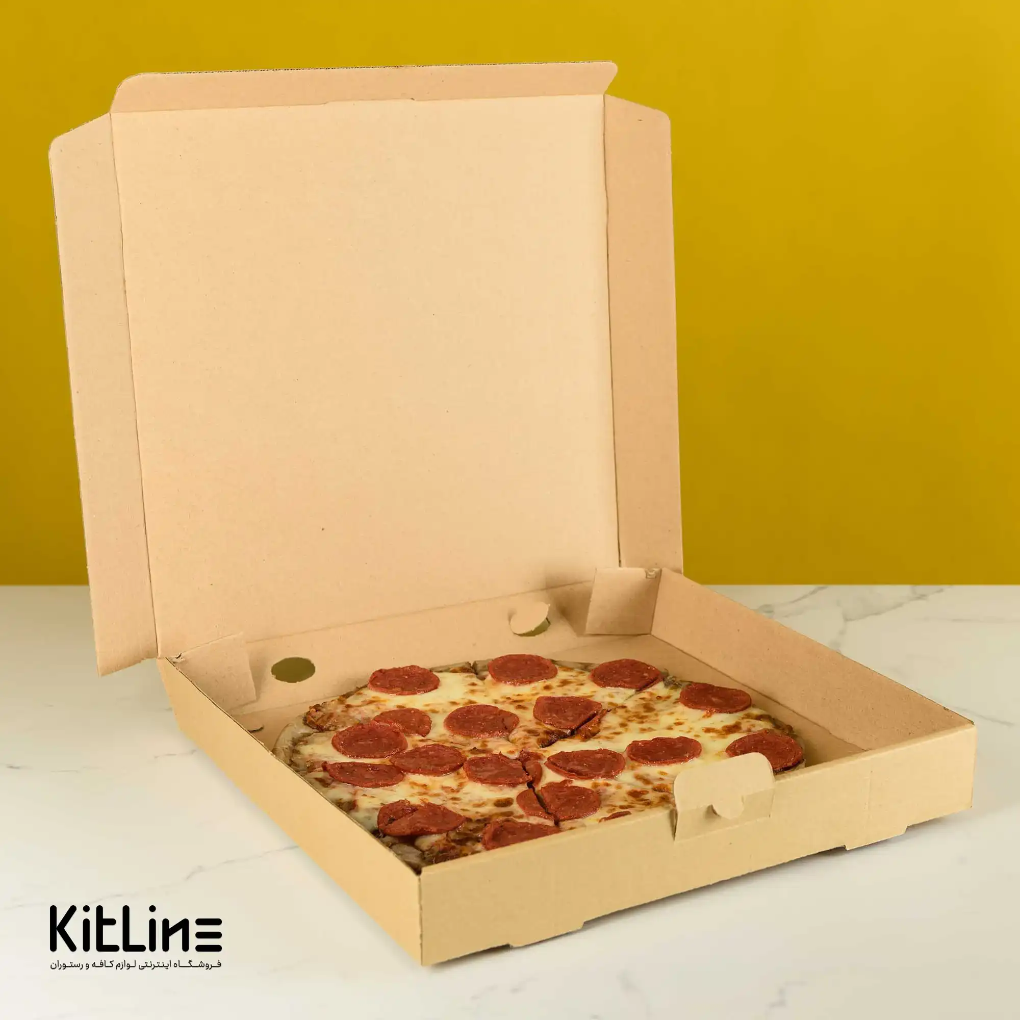 جعبه پیتزا کاغذی ایفلوت ۳۲ سانتیمتری (کارتن ۱۰۰ عددی) - تصویر 5