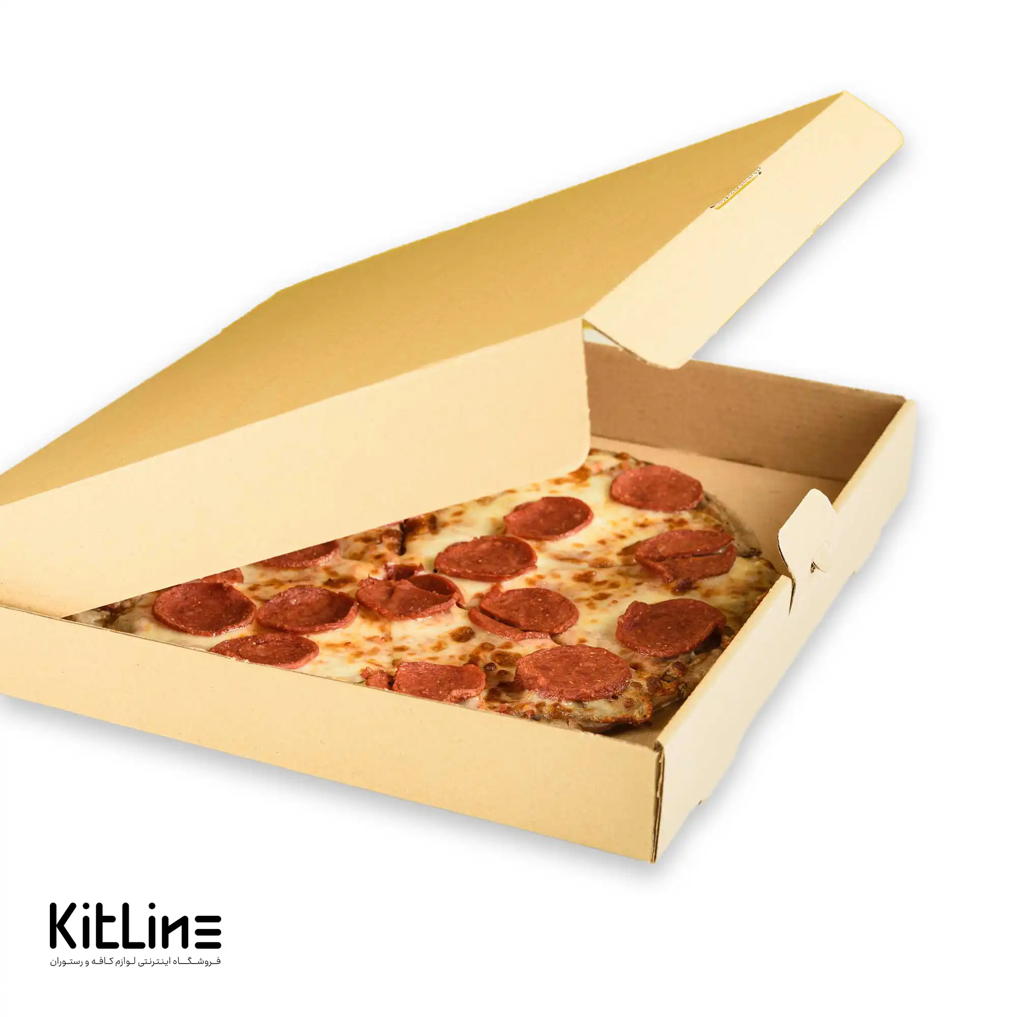 جعبه پیتزا کاغذی ایفلوت ۳۴ سانتیمتری (کارتن ۱۰۰ عددی) - تصویر 5